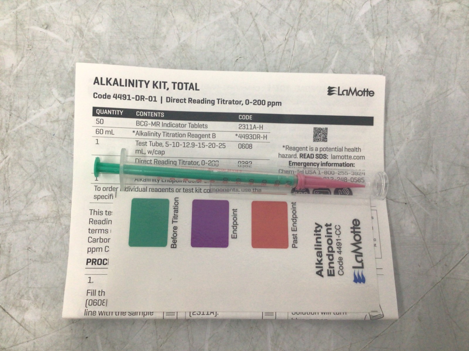 Lamotte - 4491-Dr-01 Water Testing Kit,Alkalinity,0To 200 Ppm