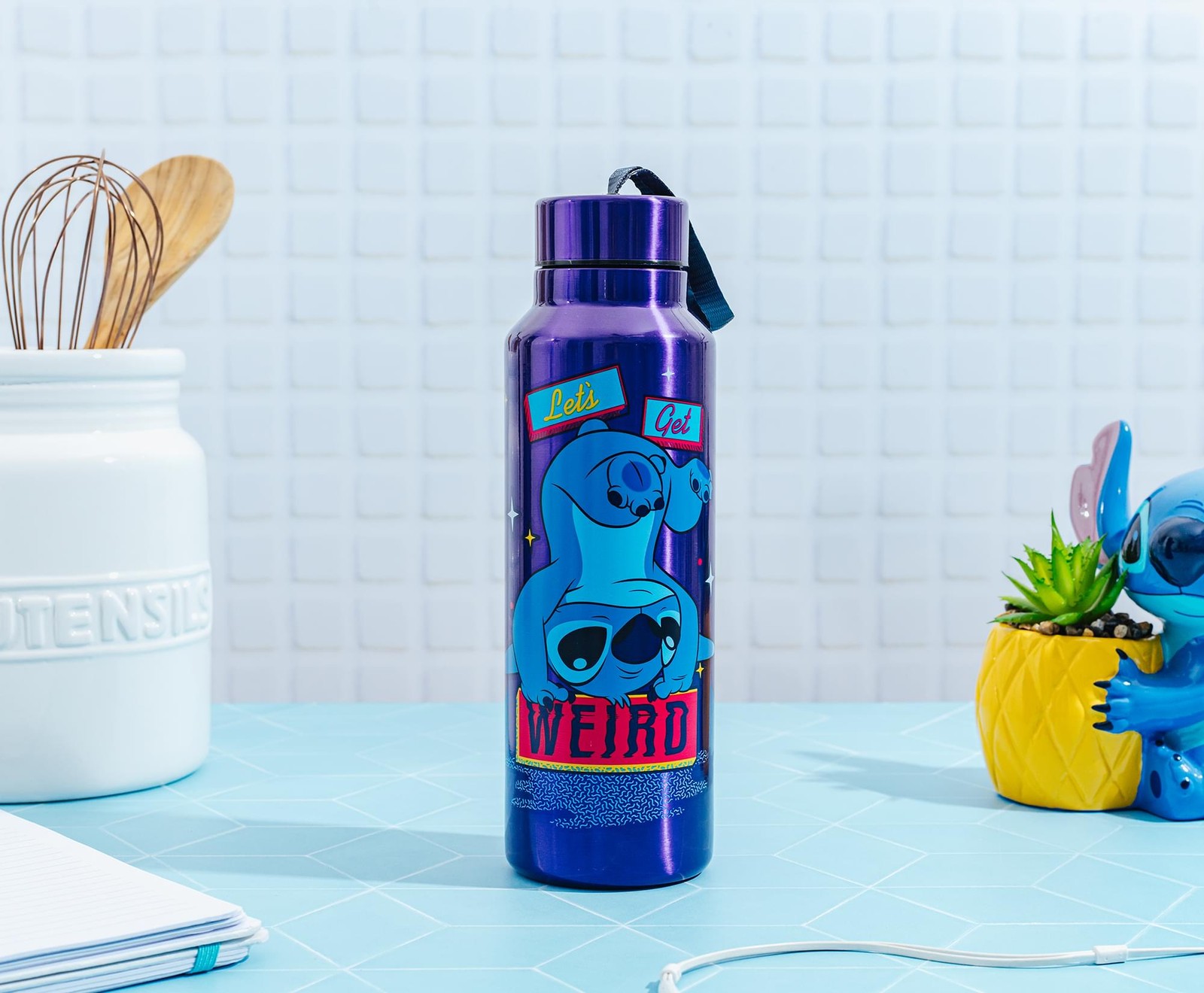 Disney Lilo & Stitch "Let's Get Weird" 27-Ounce Stainless Steel Water Bottle