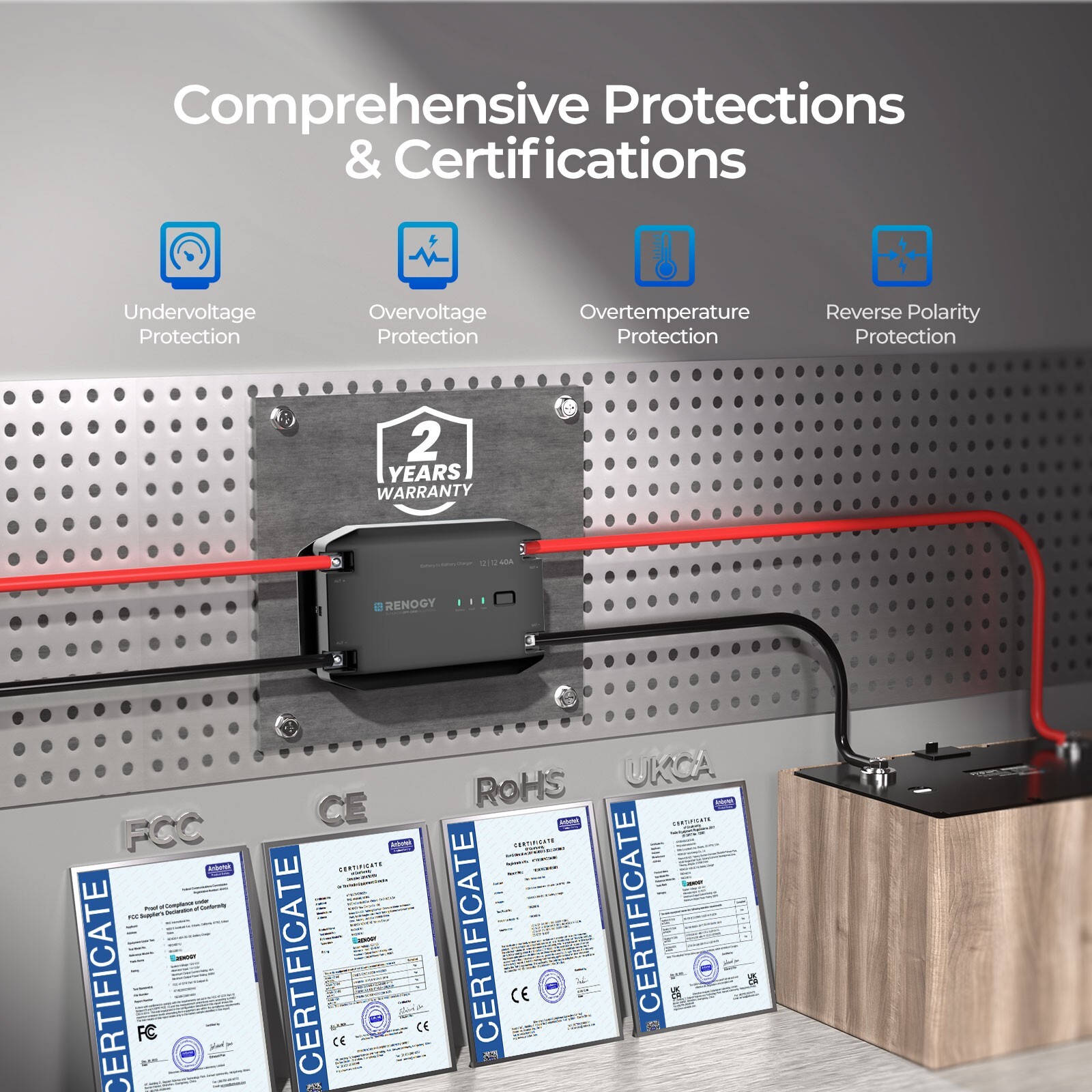 Renogy 12V 40A DC to DC Battery Charger DC-DC On-Board Battery Charger