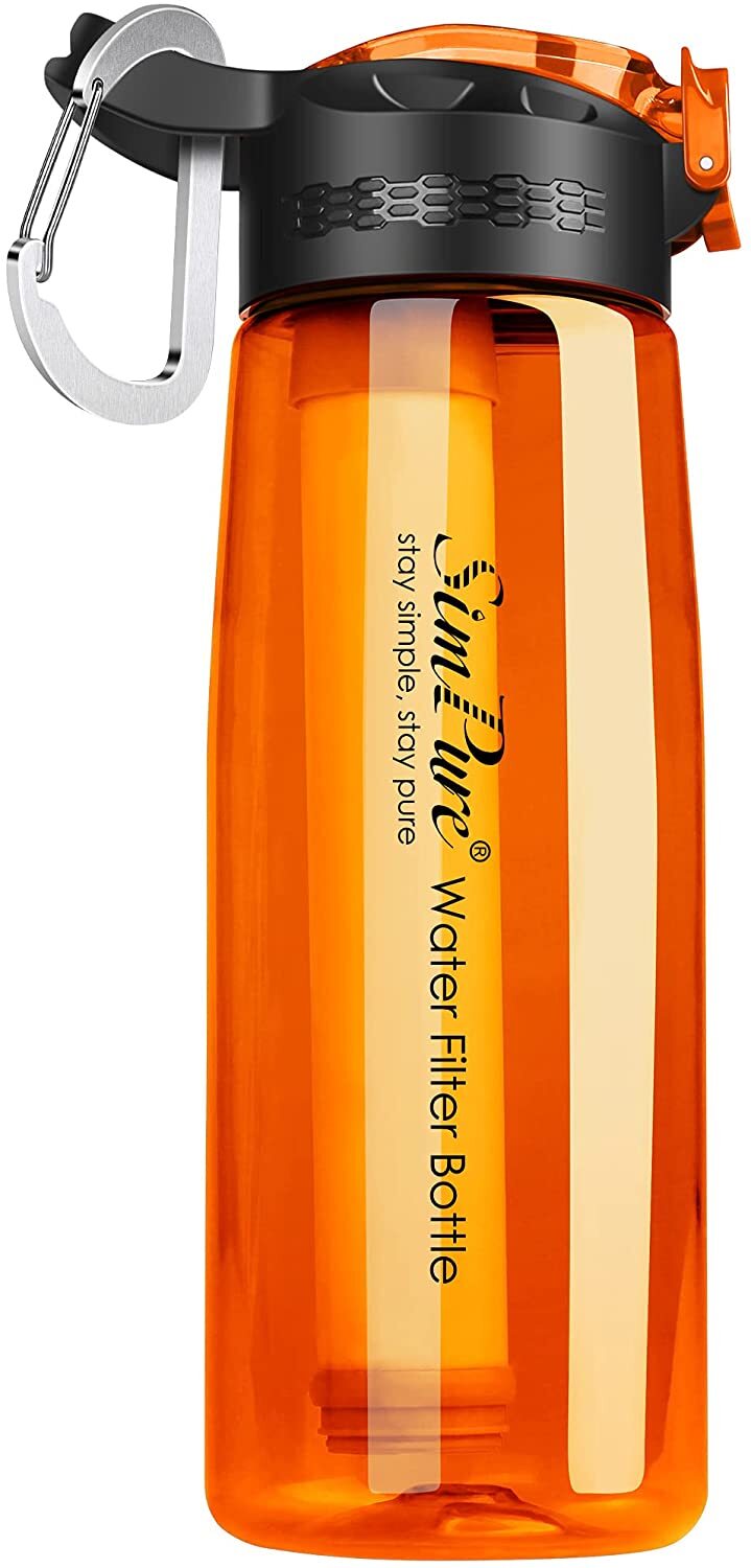 Outdoor Water Filter Straw Bottle, Personal Water Filtration, Emergency Survival
