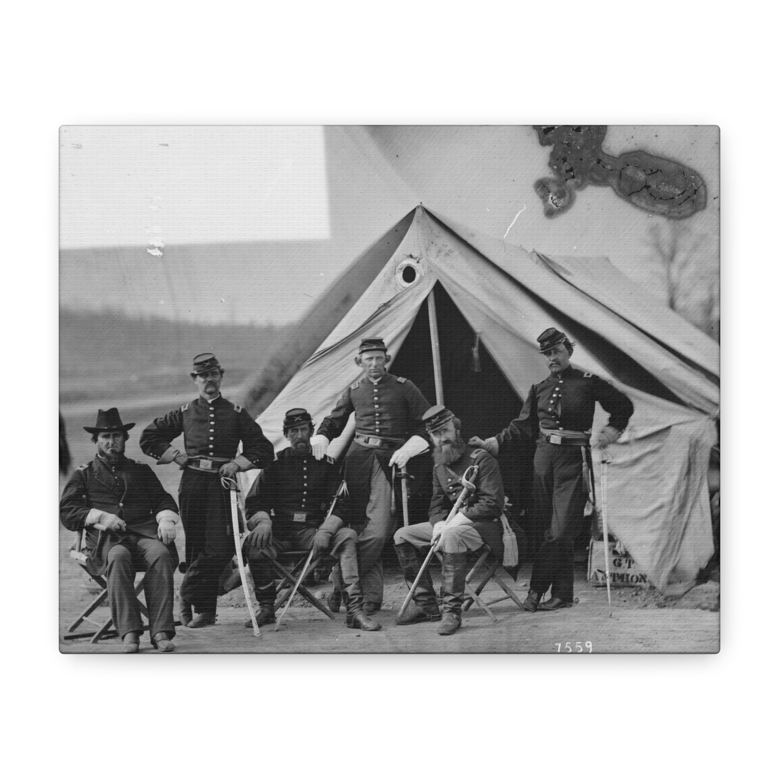 Six officers of the 17th New York Battery, Camp Barry - Canvas Wall Art