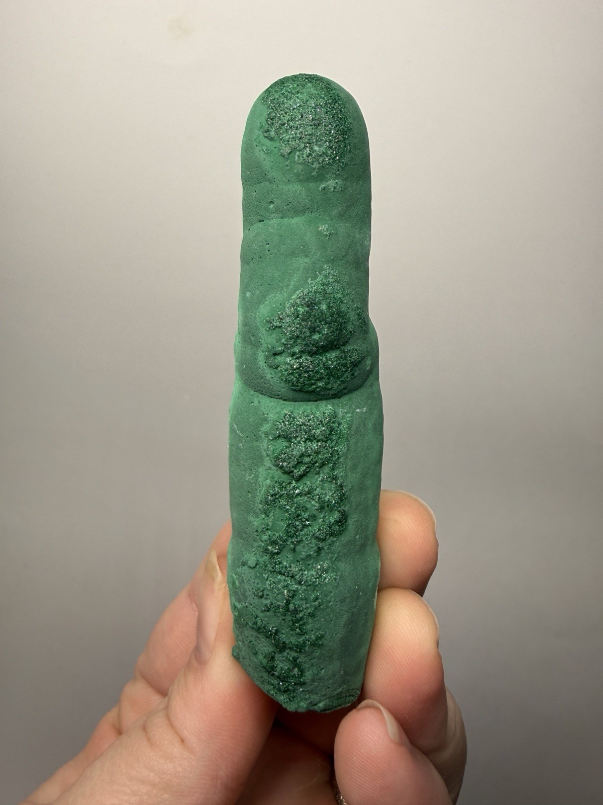 3.7” Druzy Malachite Stalactite — Botryoidal “Cave” Formation | DR Congo