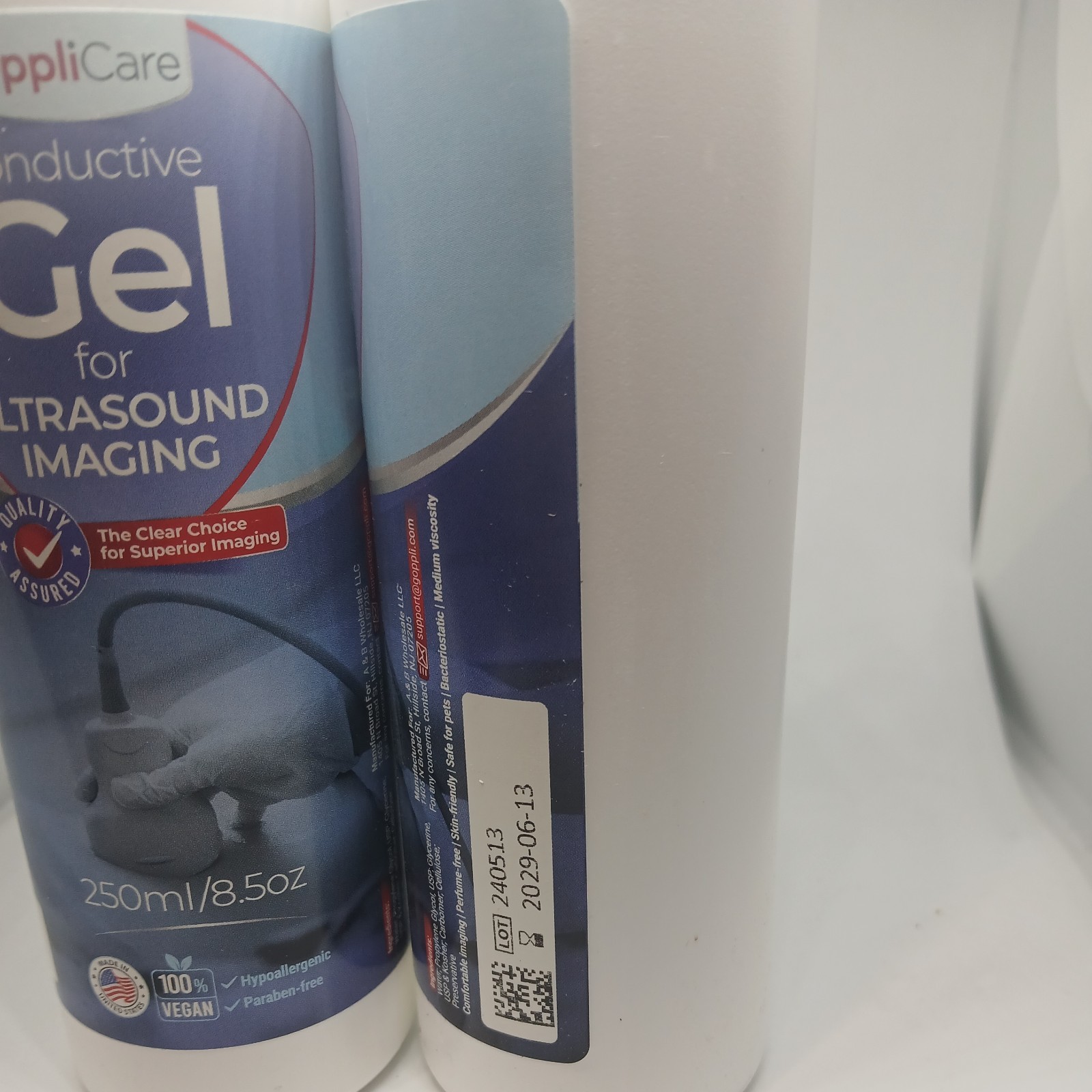 2 Pack Goppli Conductive Cooling Gel for Ultrasound Imaging 8.5oz EXP 2029-06-13