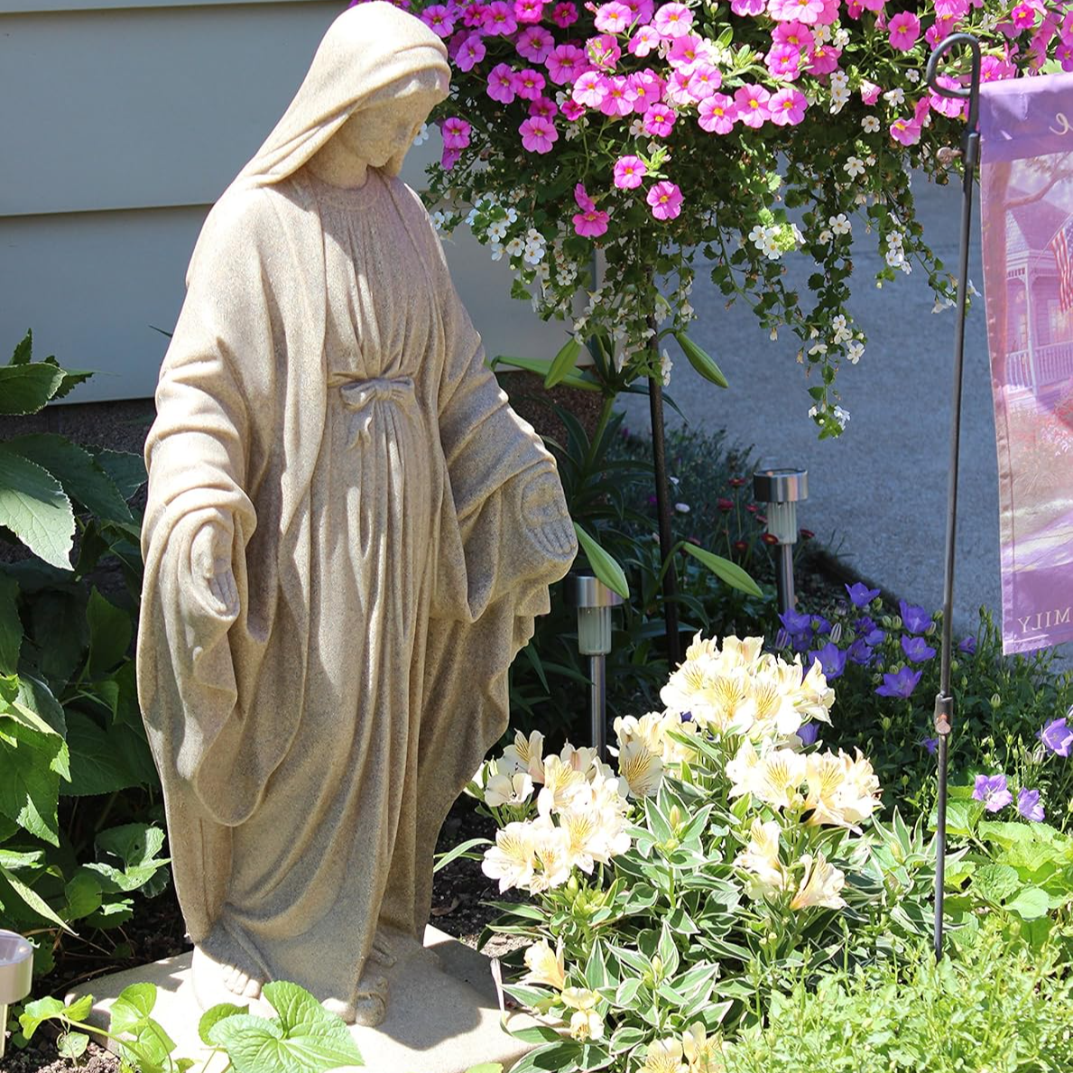 34 inch Virgin Mary Garden Statue Christian Outdoor Figurine Sculpture Decor