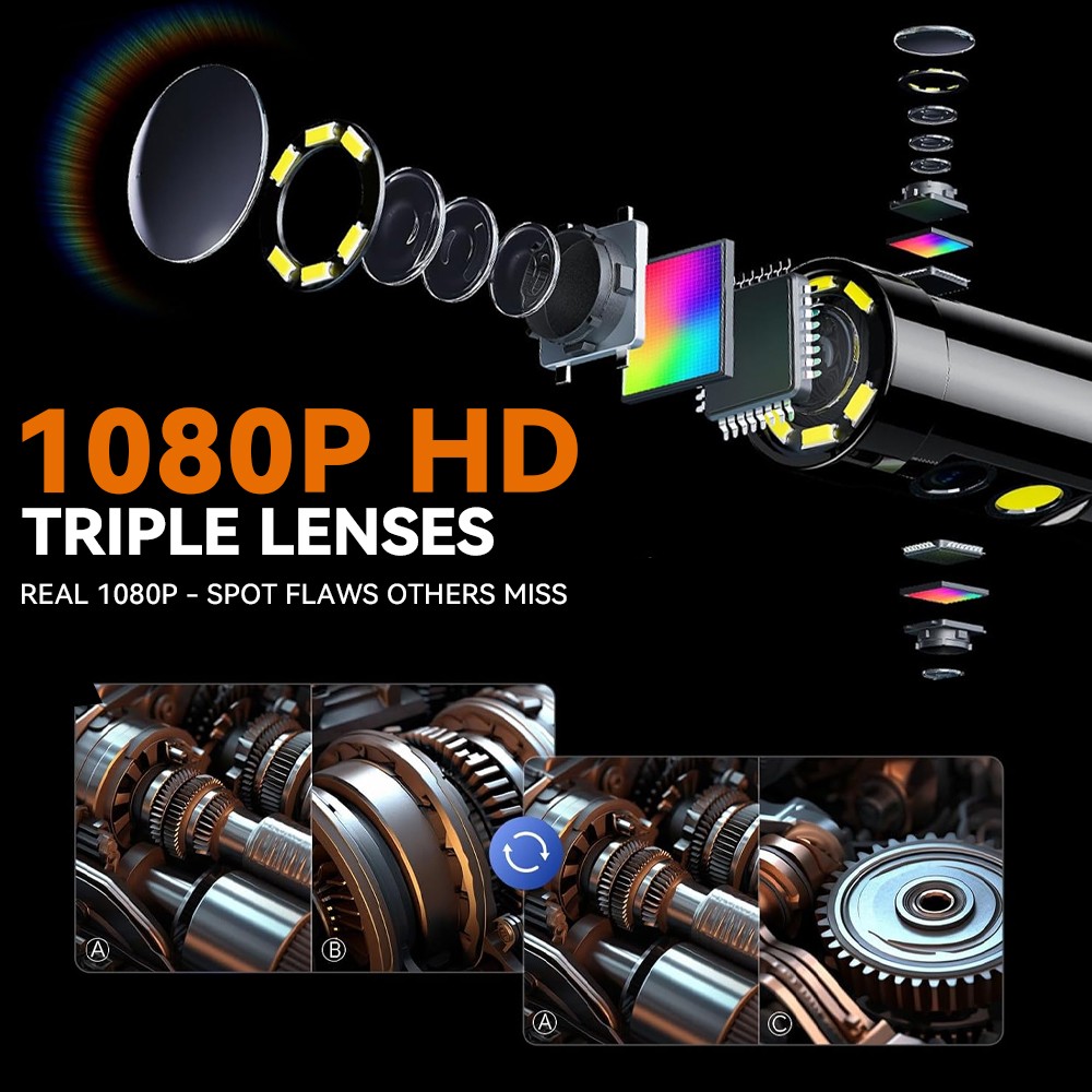 NEW SALE! 2-Way Articulating Borescope Camera w/ Light Endoscope 360° Inspection