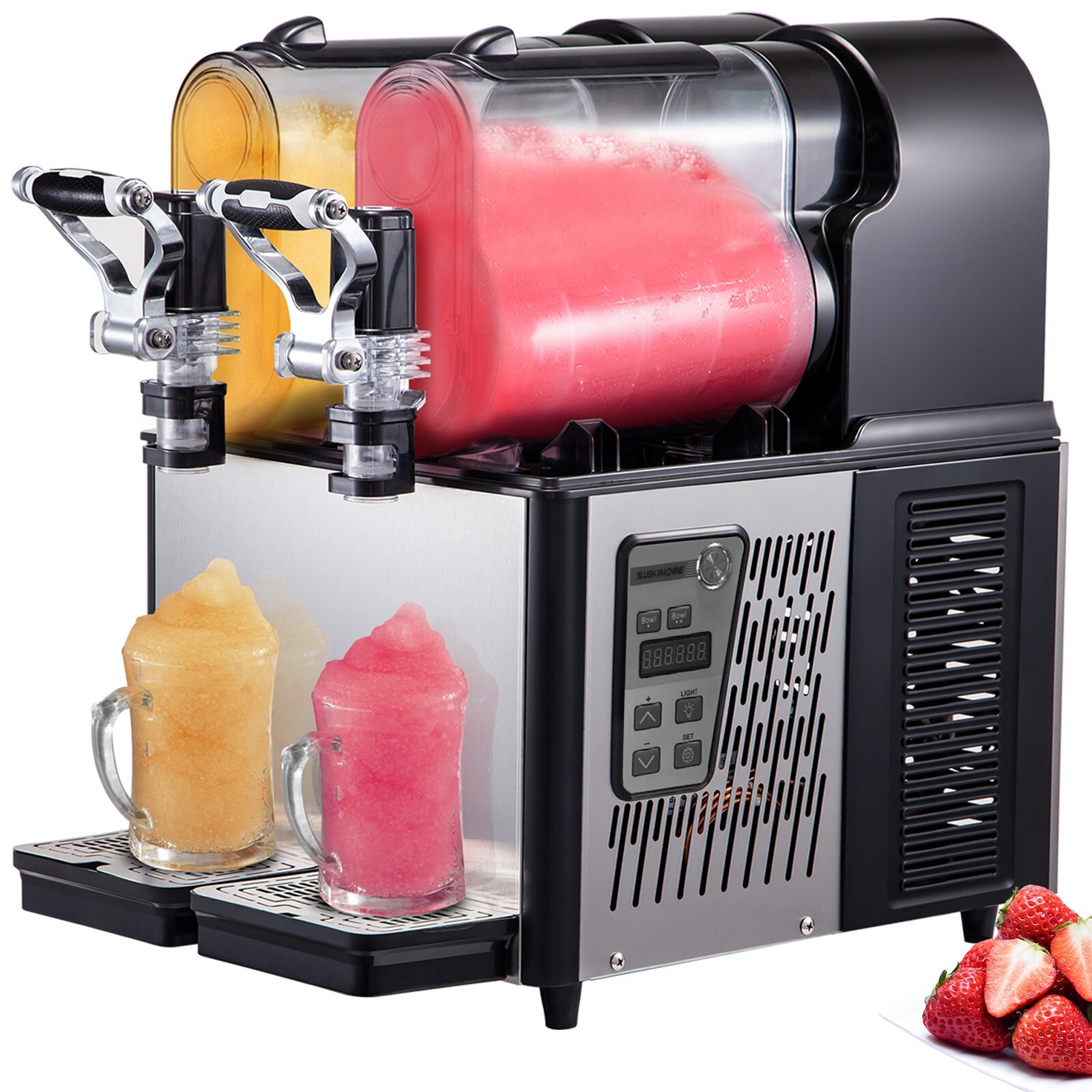 6L Commercial Slushy Machine 3L x 2 Smoothie Maker Slush Machine 2 x 0.79 Gal