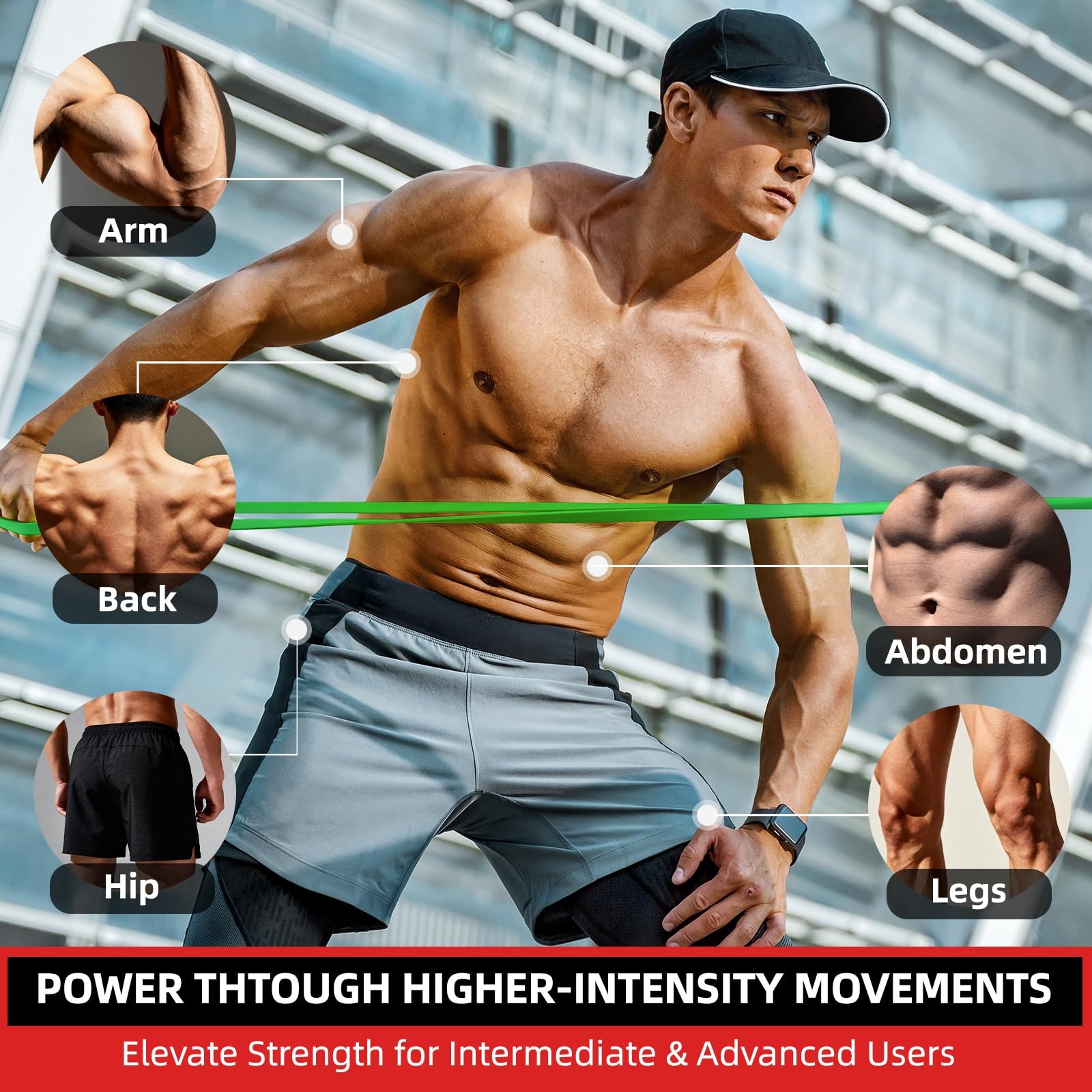 Pull Up Resistance Bands Set (3/4/5 Pack), Heavy Duty Exercise Bands for Men ...