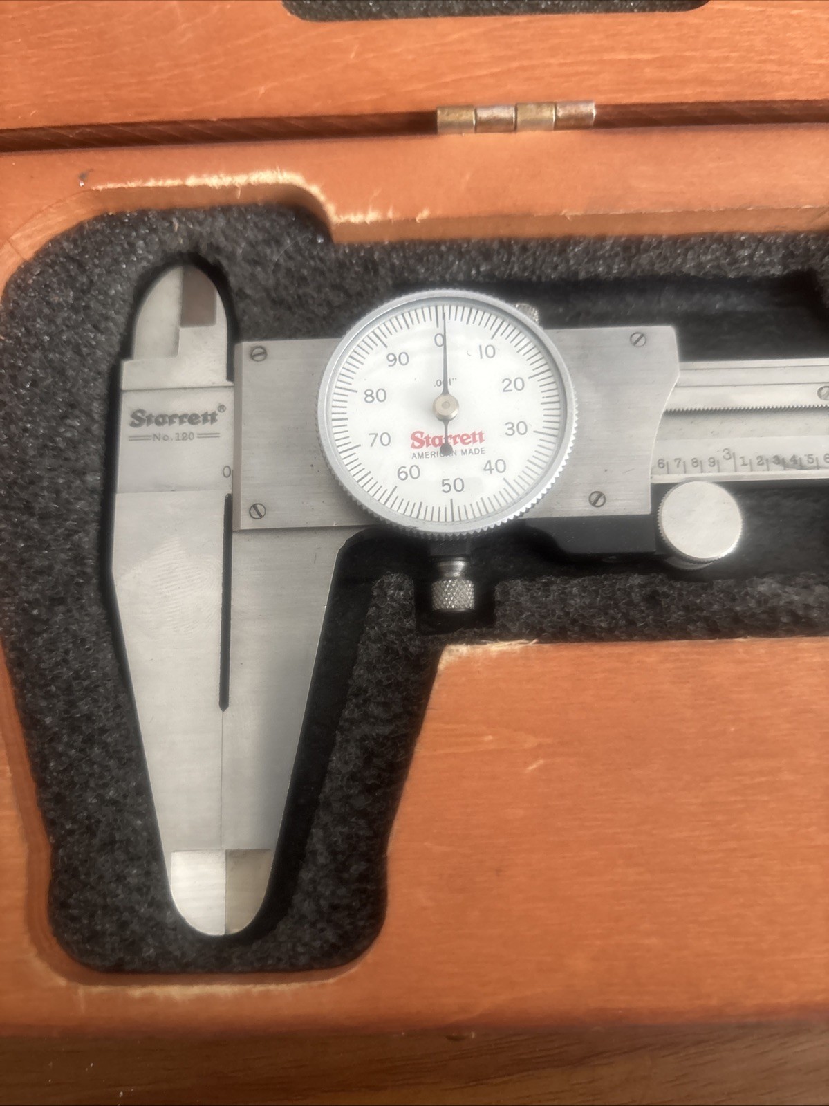 Starett No. 120 12” Dial Caliper w/ Wooden Case