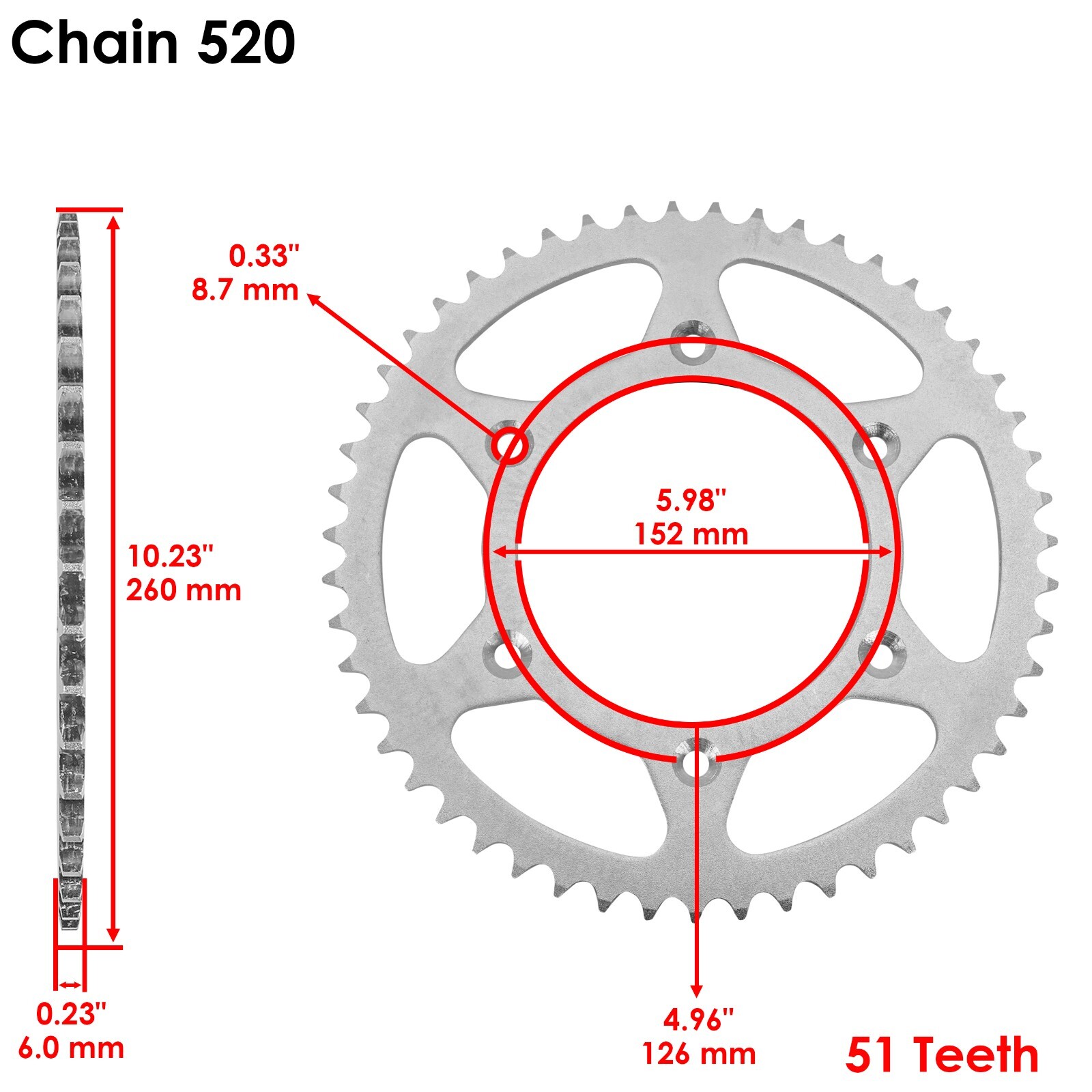 Drive Chain & Sprocket Kit for Honda CRF250R 2004 2005 2006 2007 2008 2009