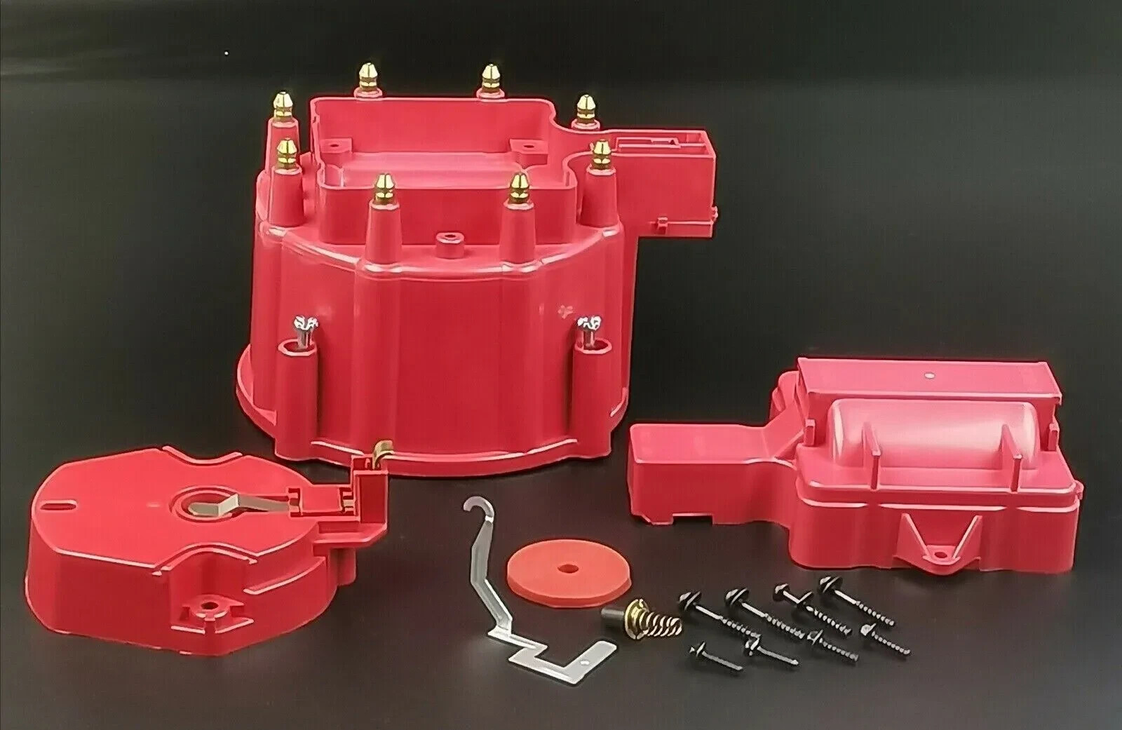 Chevy GM Red HEI Large Distributor Cap Rotor Kit SBC BBC 350 454 With 65K Coil