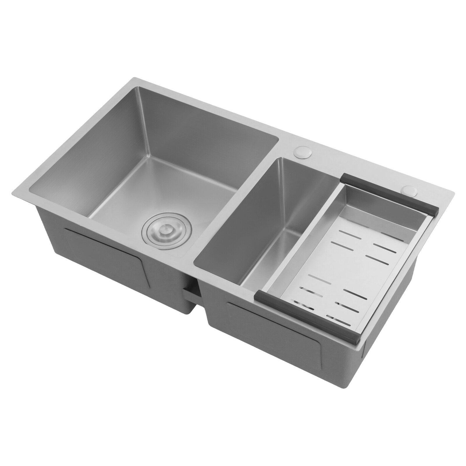 Stainless Steel Kitchen Sink Double Bowl Kitchen Sink with Drain Basket