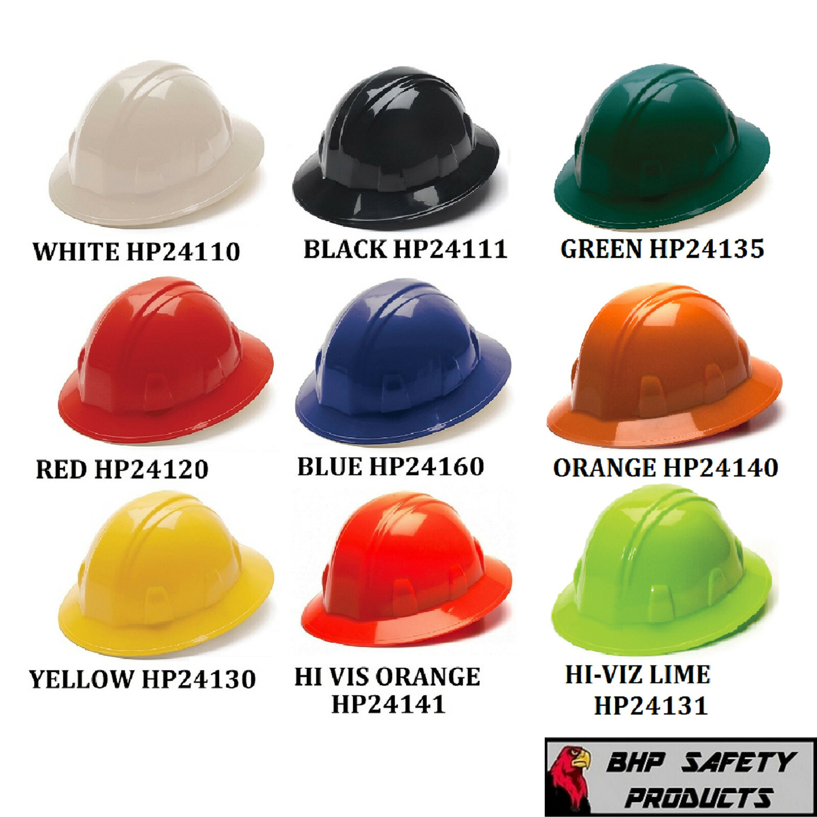 HARD HAT FULL BRIM PYRAMEX 4 POINT RATCHET SUSPENSION CONSTRUCTION SAFETY ANSI