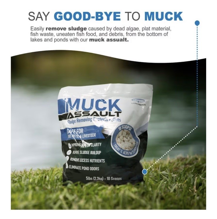 Muck Assault Sludge Removing bacteria Pellets 5lb Bag For Ponds