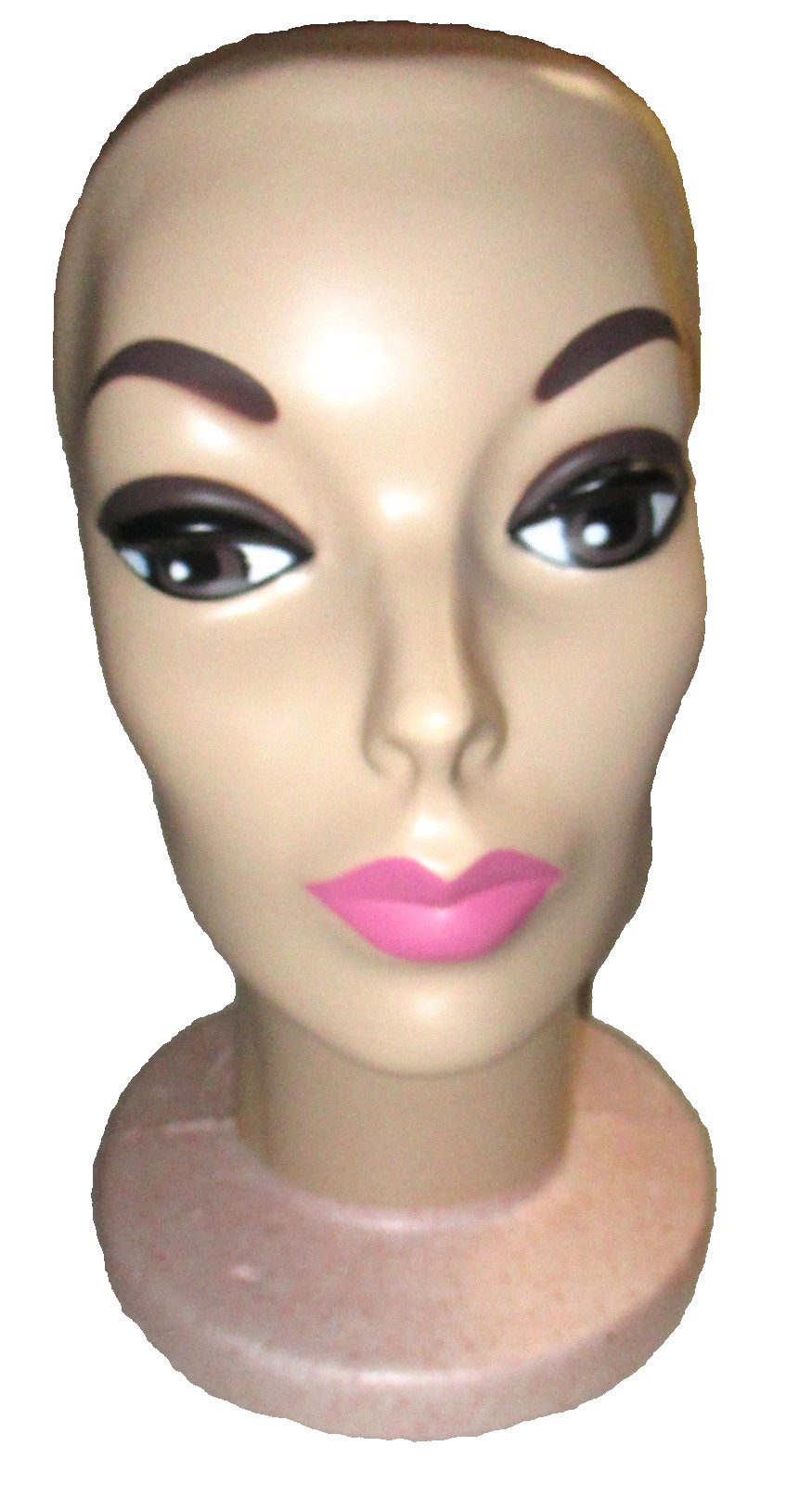 VINTAGE 1960s PLASTI-PERSONALITIES MANNEQUIN HEAD STYROFOAM w/ PLASTIC WRAP FACE