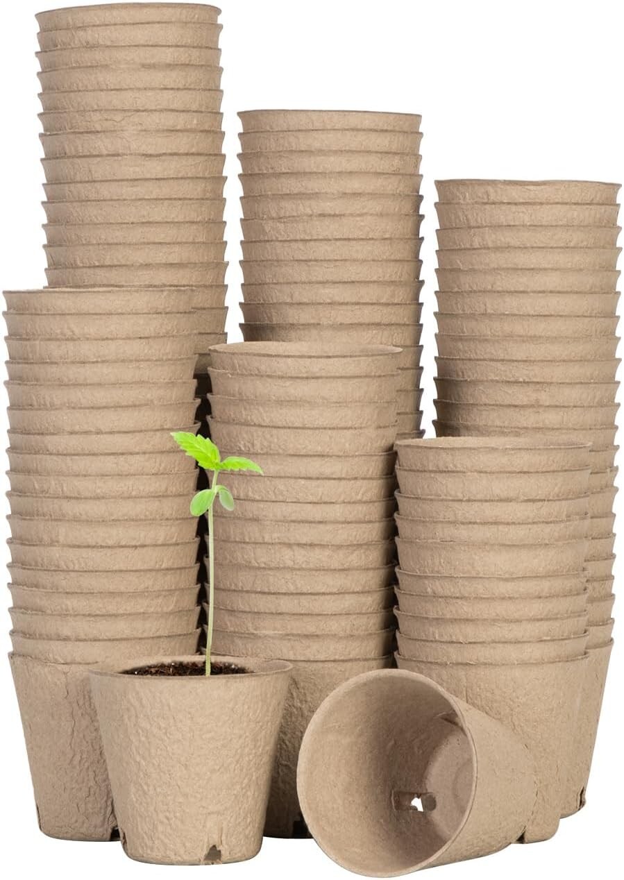 30/60/120PCS 3.15 Inch Peat Pots - Biodegradable Seed Starting Nursery Trays