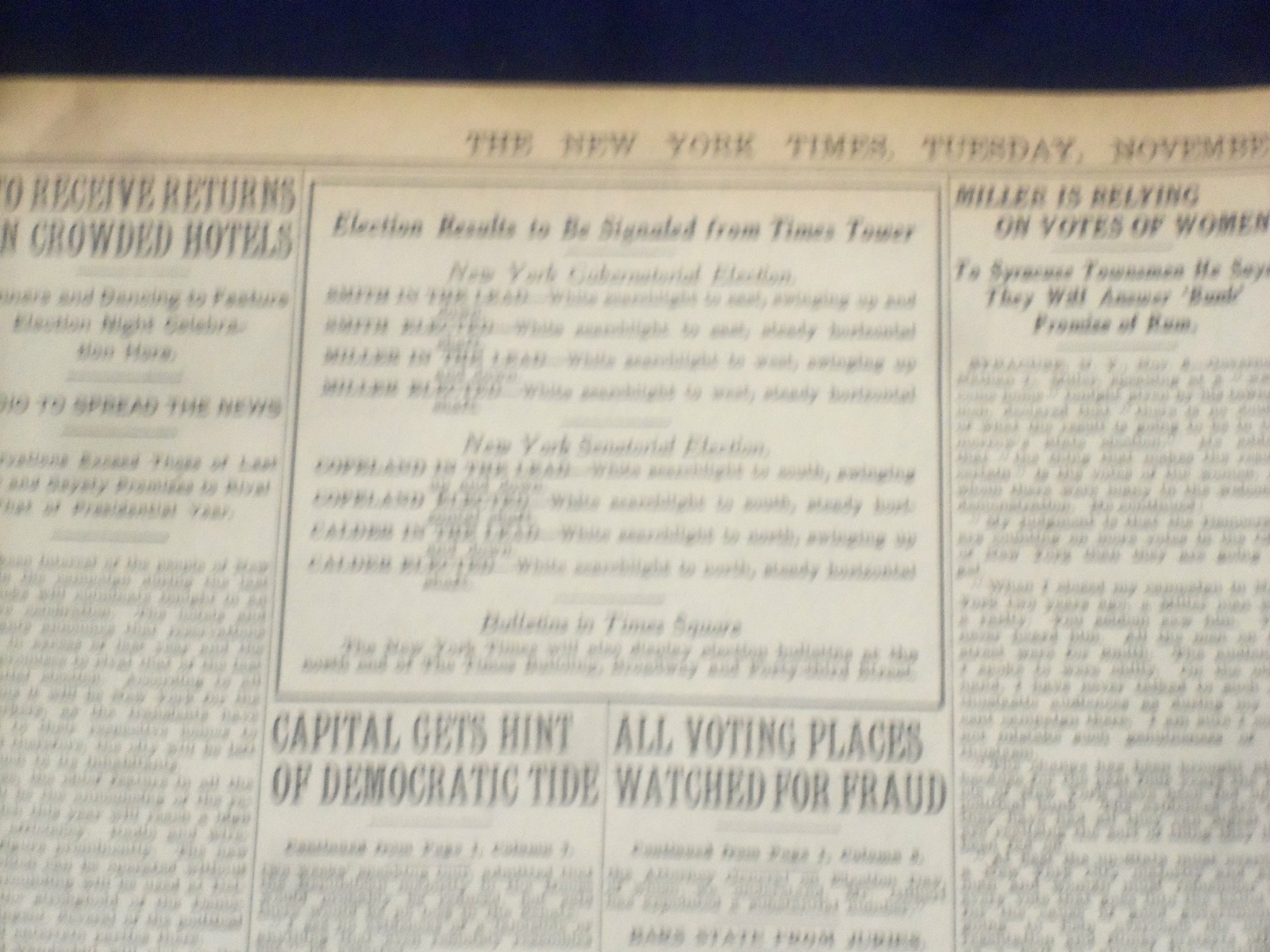 1922 NOVEMBER 7 NEW YORK TIMES- OPPOSING LEADERS FORECAST VICTORY TODAY -NT 8420