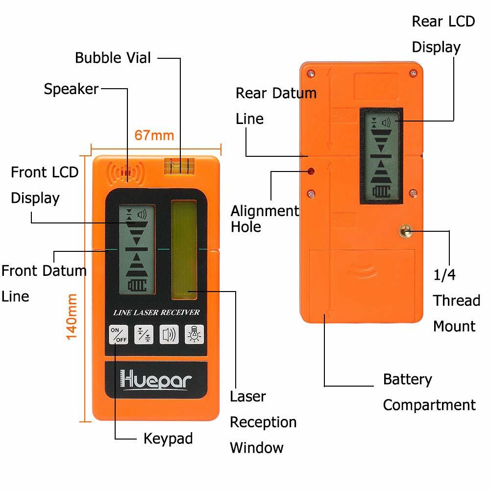 Multifunction 3D Laser level Green Beam + Laser Receiver+High support bar Kit
