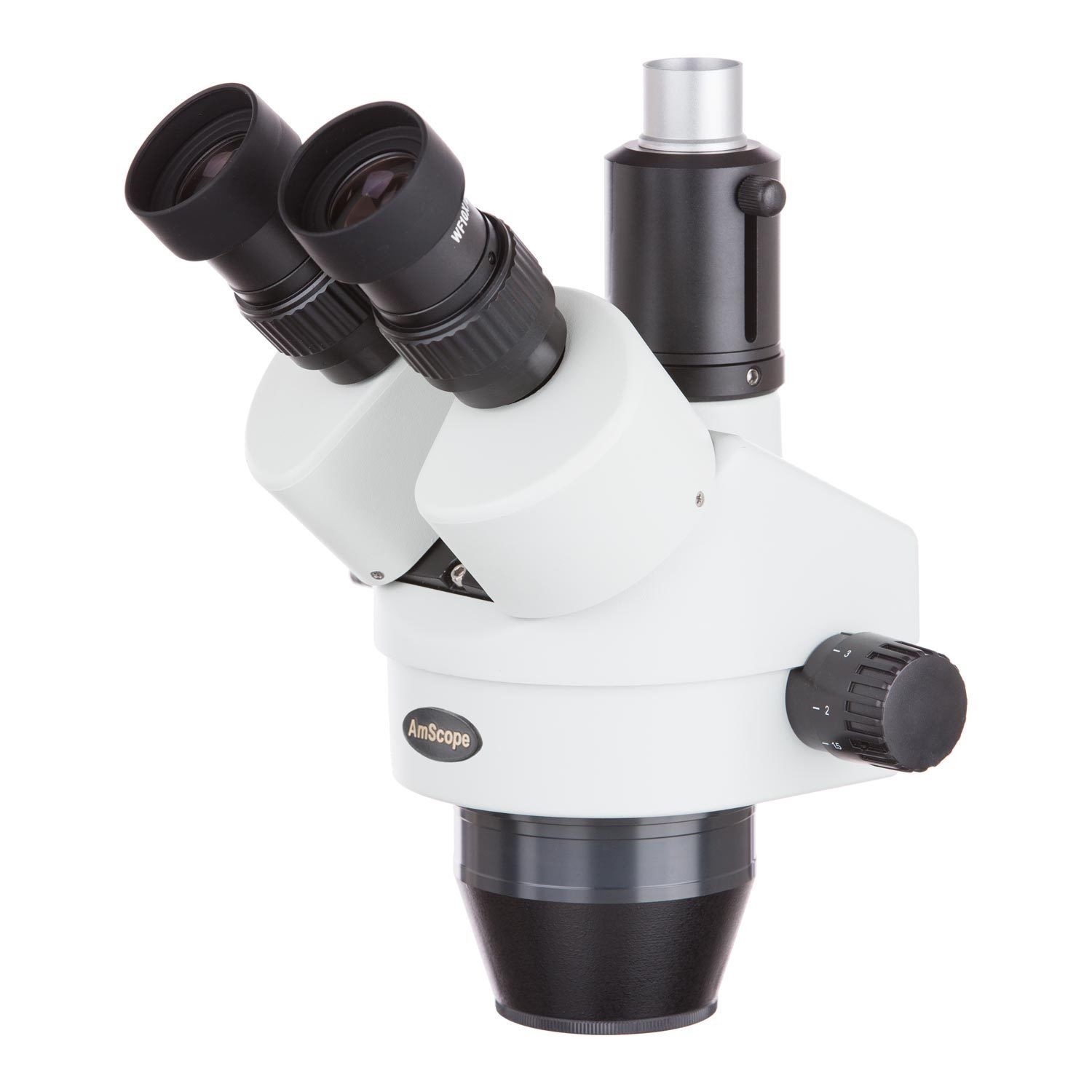 AmScope 7X-45X Trinocular Zoom Stereo Microscope Head w Simul-Focal Widefield