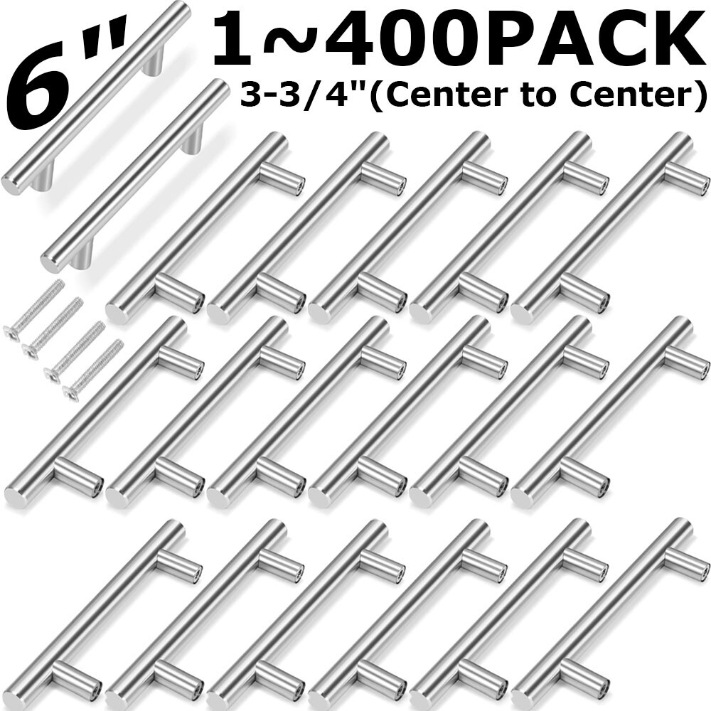 6" Brushed Nickel Kitchen Cabinet Pulls Stainless Steel Drawer T Bar Handles LOT