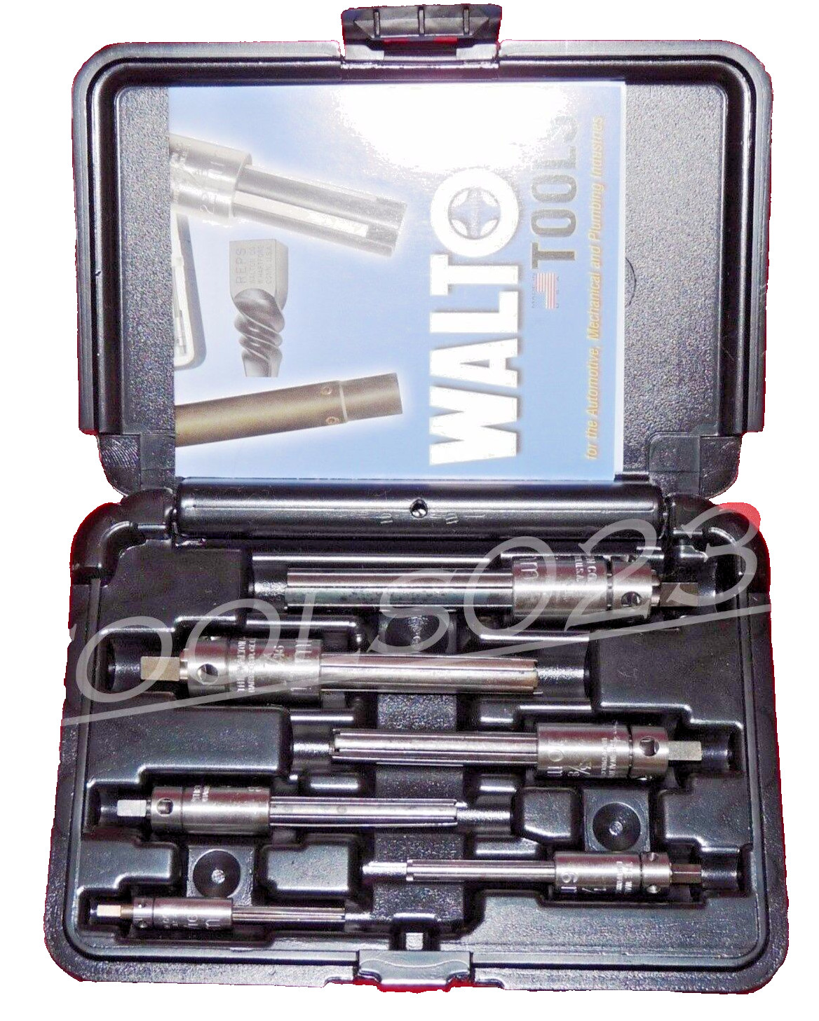 Walton 18001 6 PC Tap Extractor Set USA 4 FL SAE NC NF Metric W/ Case  3/16-1/2