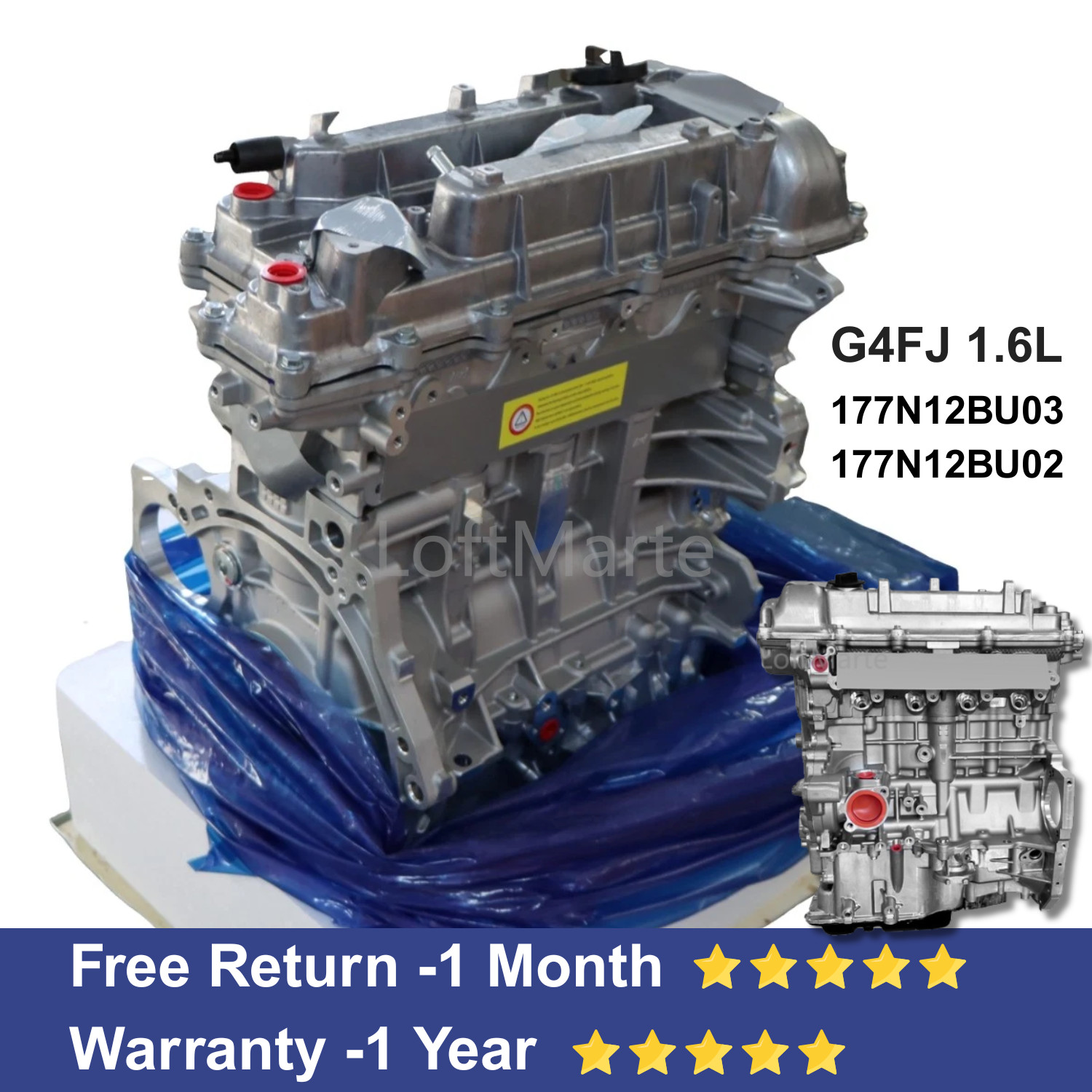 G4FJ 1.6L Turbo Engine Long Block Assembly For 11-22 Hyundai Tucson Veloster Kia