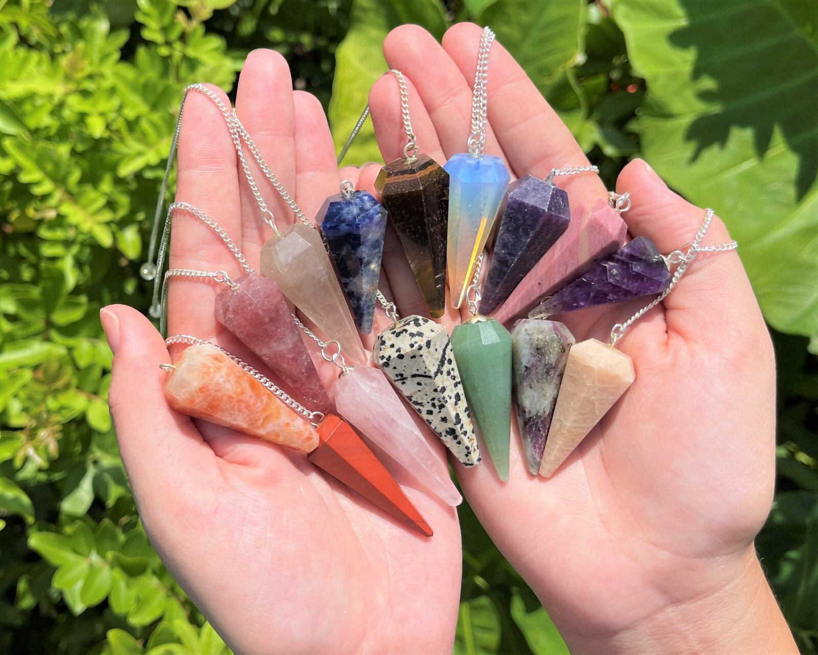 Crystal Gemstone Pendulums - Natural Faceted Pendulum (Dowsing, Divination)