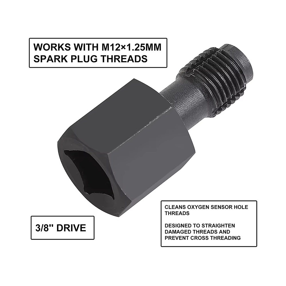 O2 Oxygen Sensor Socket Thread Chaser Set 5PCS O2 Sensor Wrench Removal Tool Kit