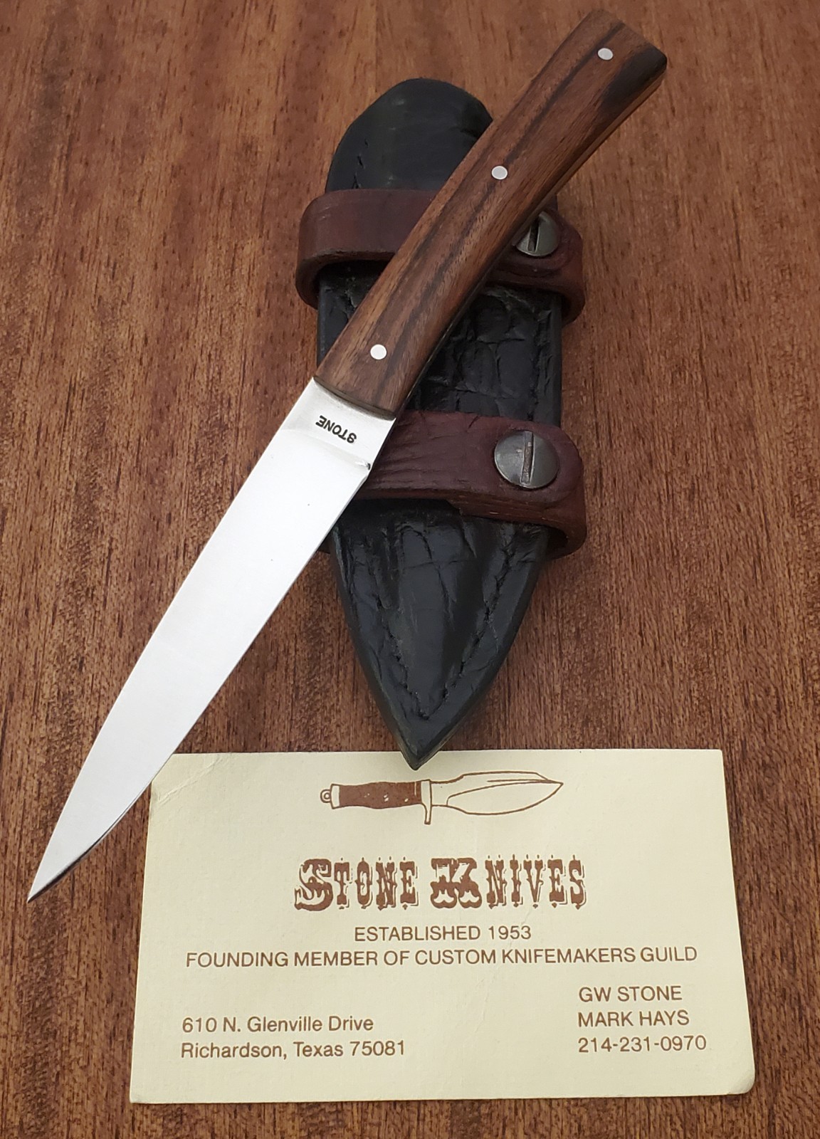 G.W. Stone Custom Handmade Small Fixed Blade EDC Knife New