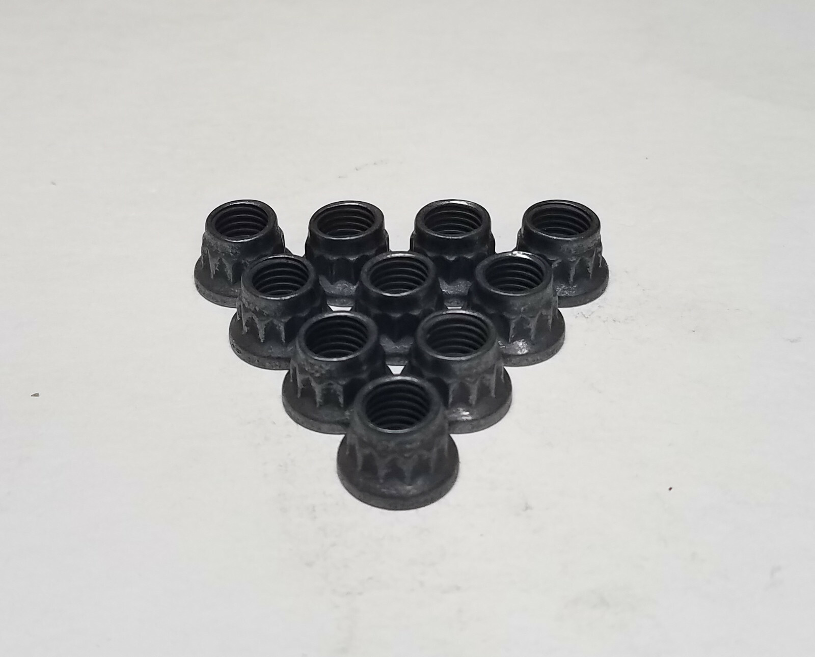 5/16-24 12 Point Jet Nuts Lock Nuts Extended Washer Flange Self Locking, 10 pcs.