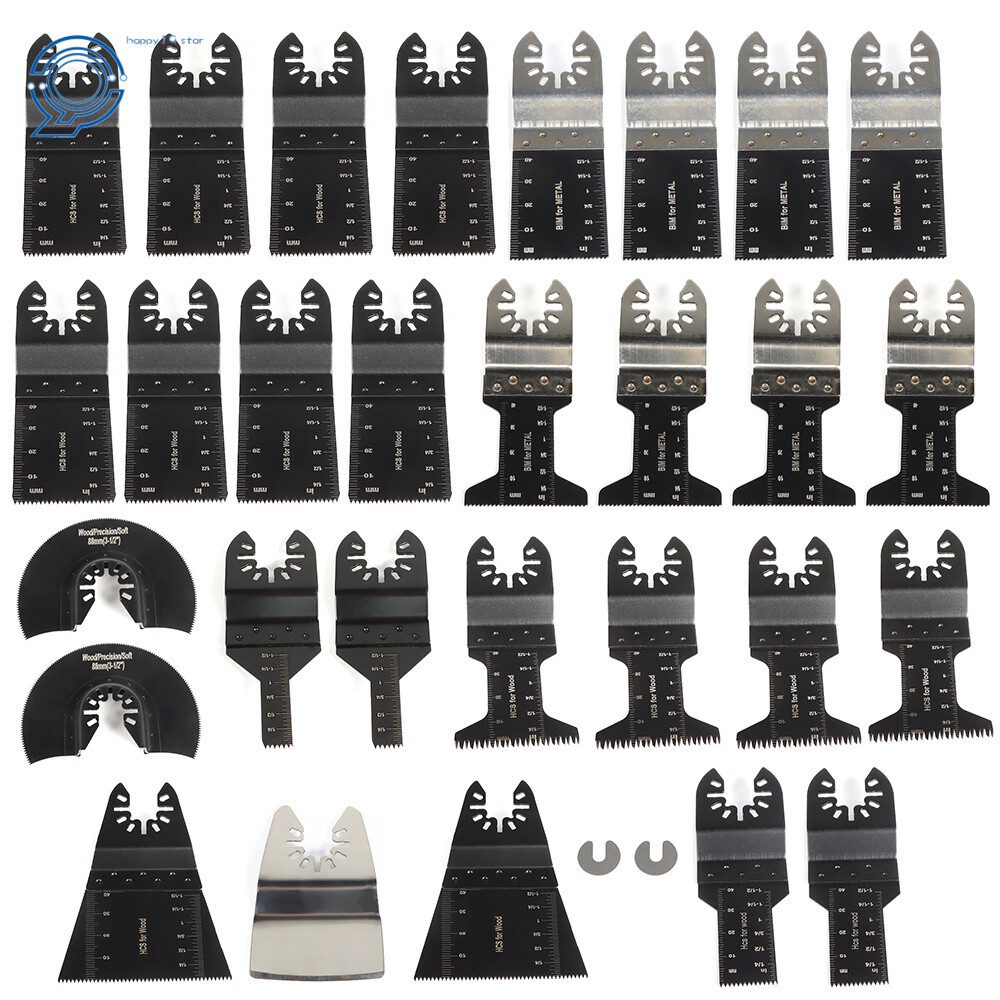 31Pcs Universal Wood Metal Drywall Oscillating Tool Saw Blade For Metal Wood