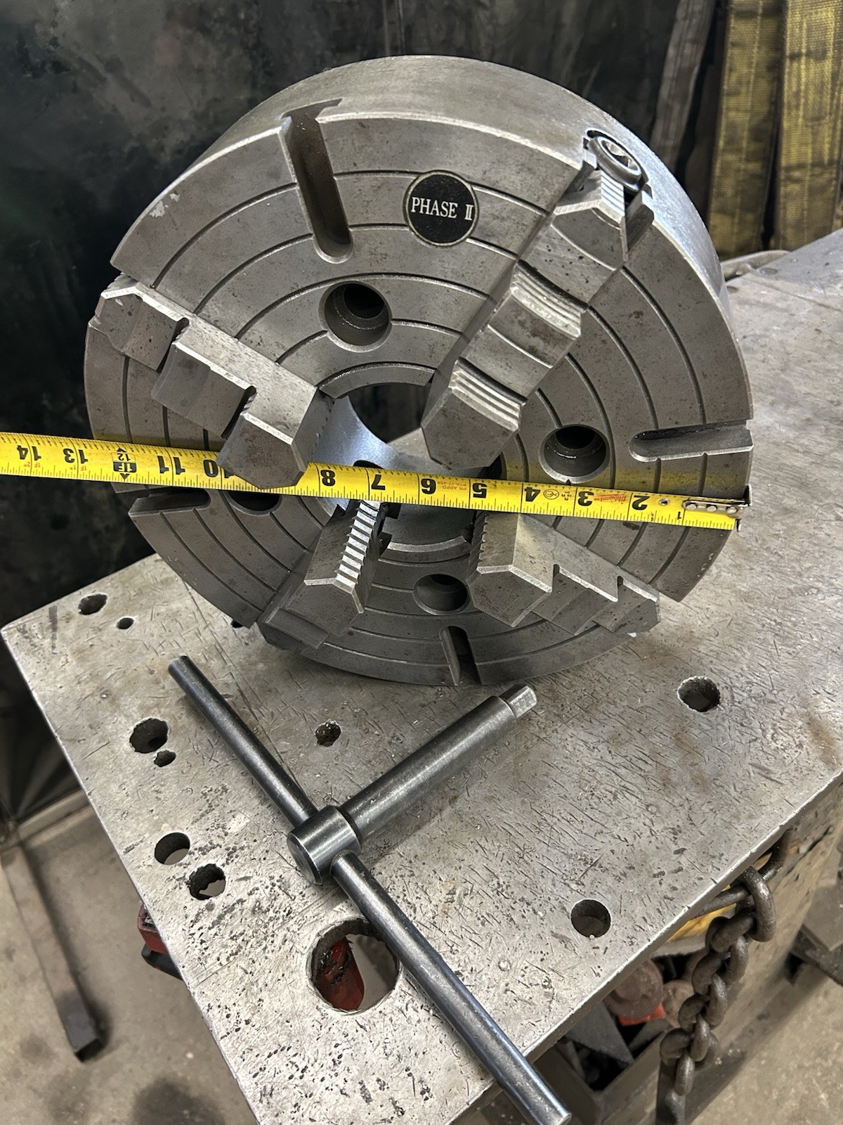 12” 4 Jaw Independent Phase II 2 Lathe Chuck Plain Back