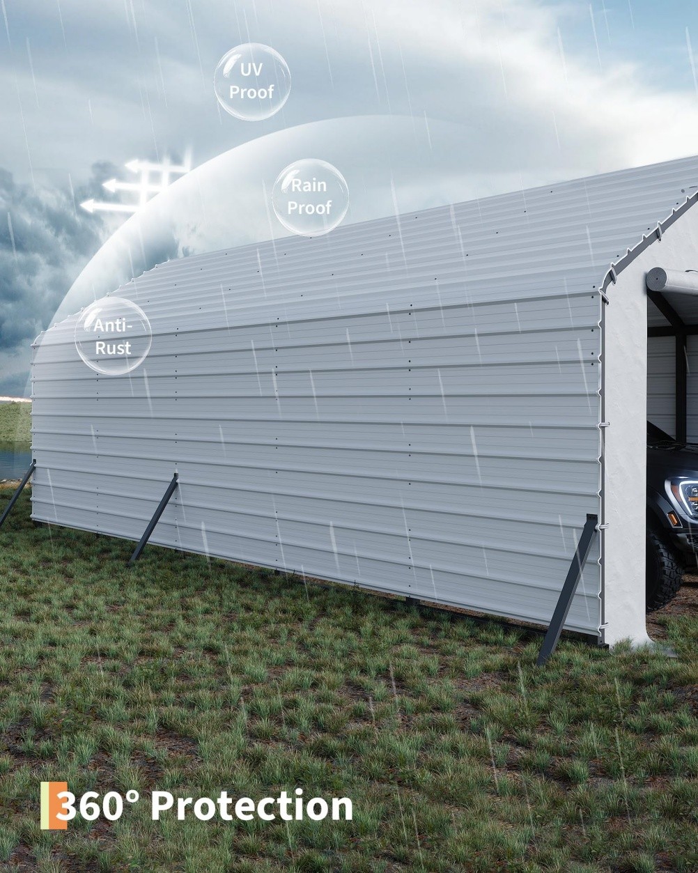 16X Roofing Panels for Metal Carport 13x26ft 13x21ft 13x16ft Metal Carport Kits