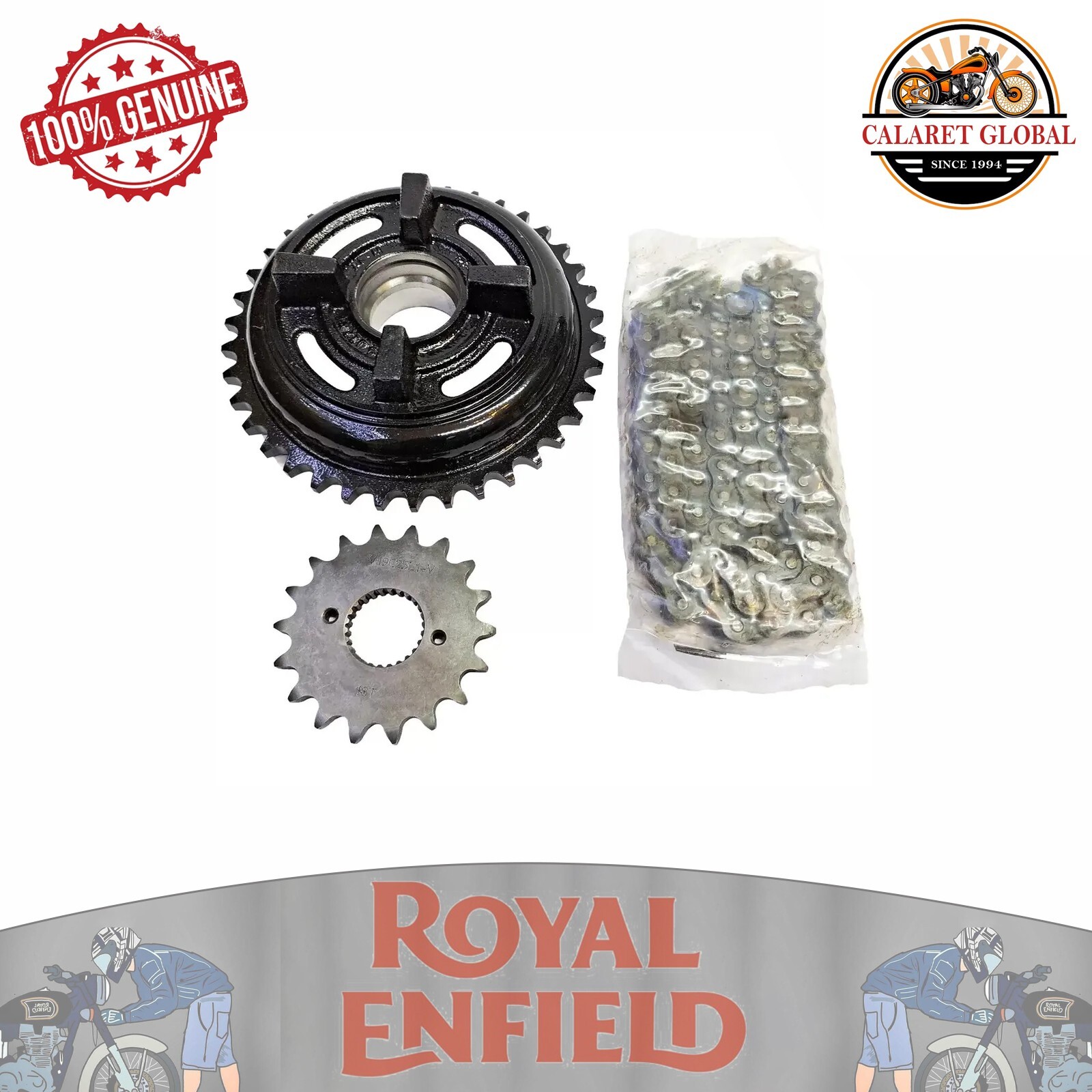 FIT FOR ROYAL ENFIELD CLASSIC 500 BULLET 500 CHAIN & SPROCKET KIT (597462)
