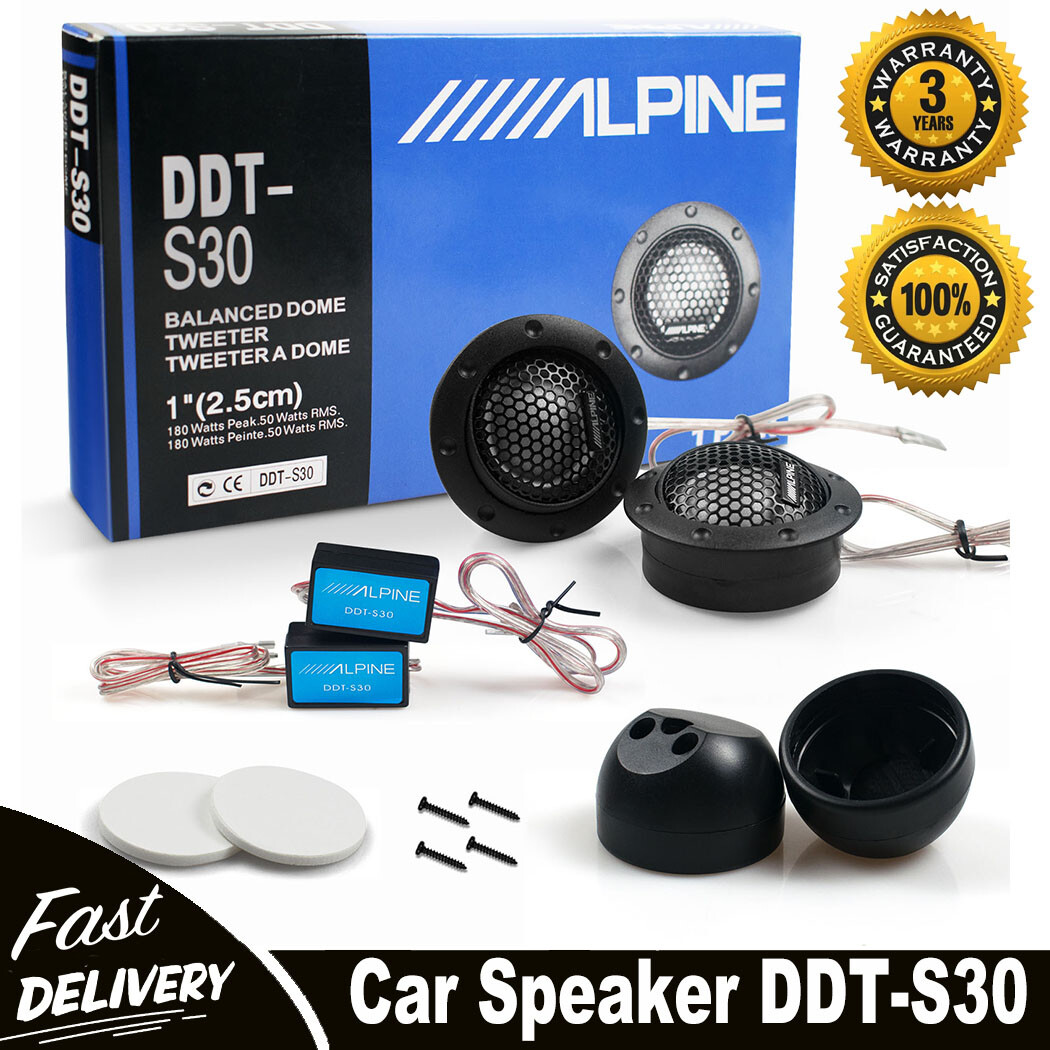Pair Alpine DDT-S30 360W 2.5CM 1" Soft Dome Balanced Car Audio Speakers Tweeters