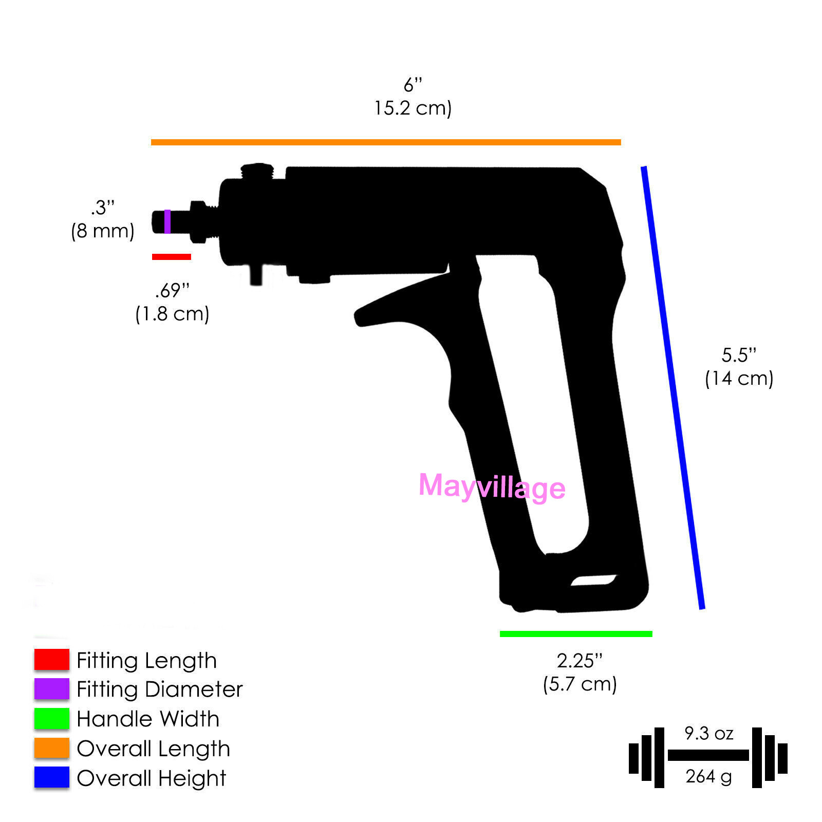 Penis Vacuum Pump Enhancer 9Inch Length Untapered Gauge Cylinder Diameter 1.7-3"