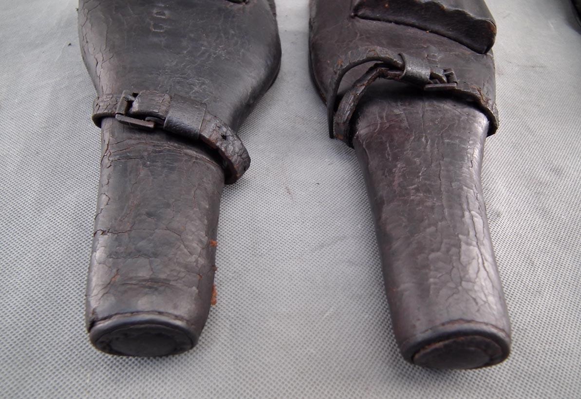 Antique American Civil War Dragoon Saddle Holsters Colt Dragoon Pistols Revolver