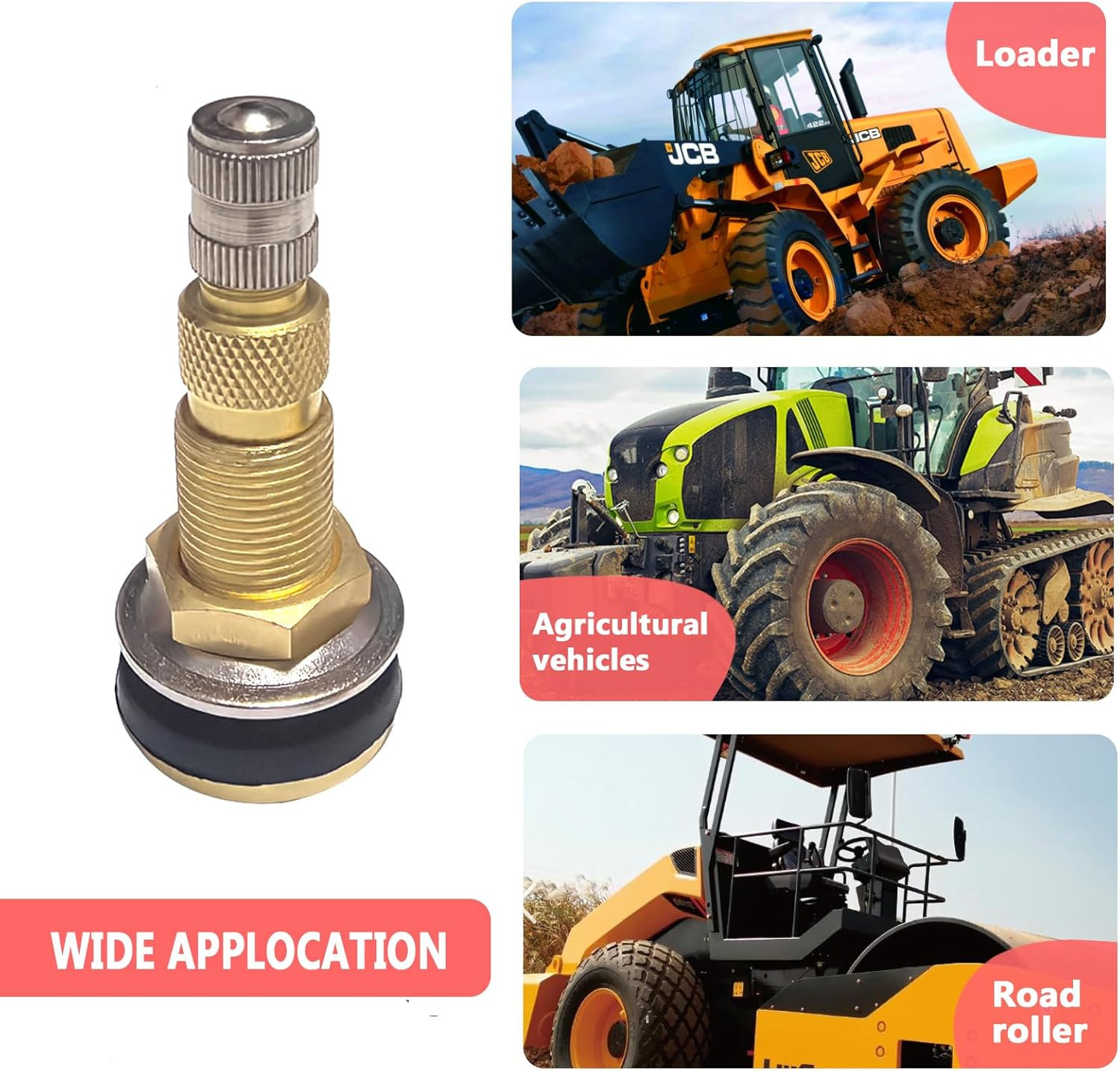 TR618A Heavy-Duty Clamp-In Tubeless Air Liquid Tractor Valve Stems - 2-Pack for