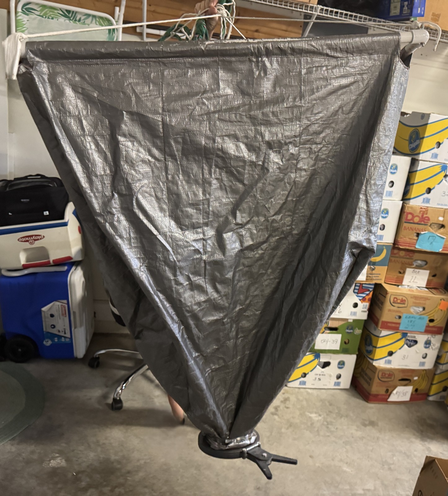 Packing Peanut Dispenser, Bag, Pully & Rope