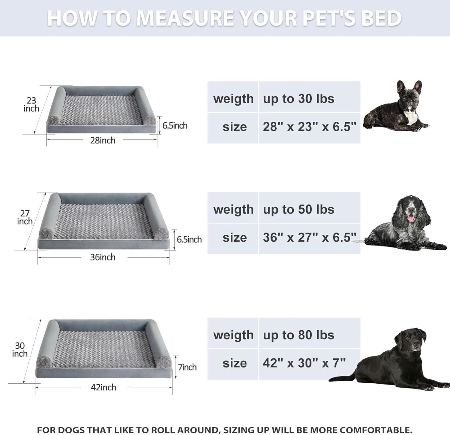 Durable Waterproof Dog Bed for Medium to Large Dogs