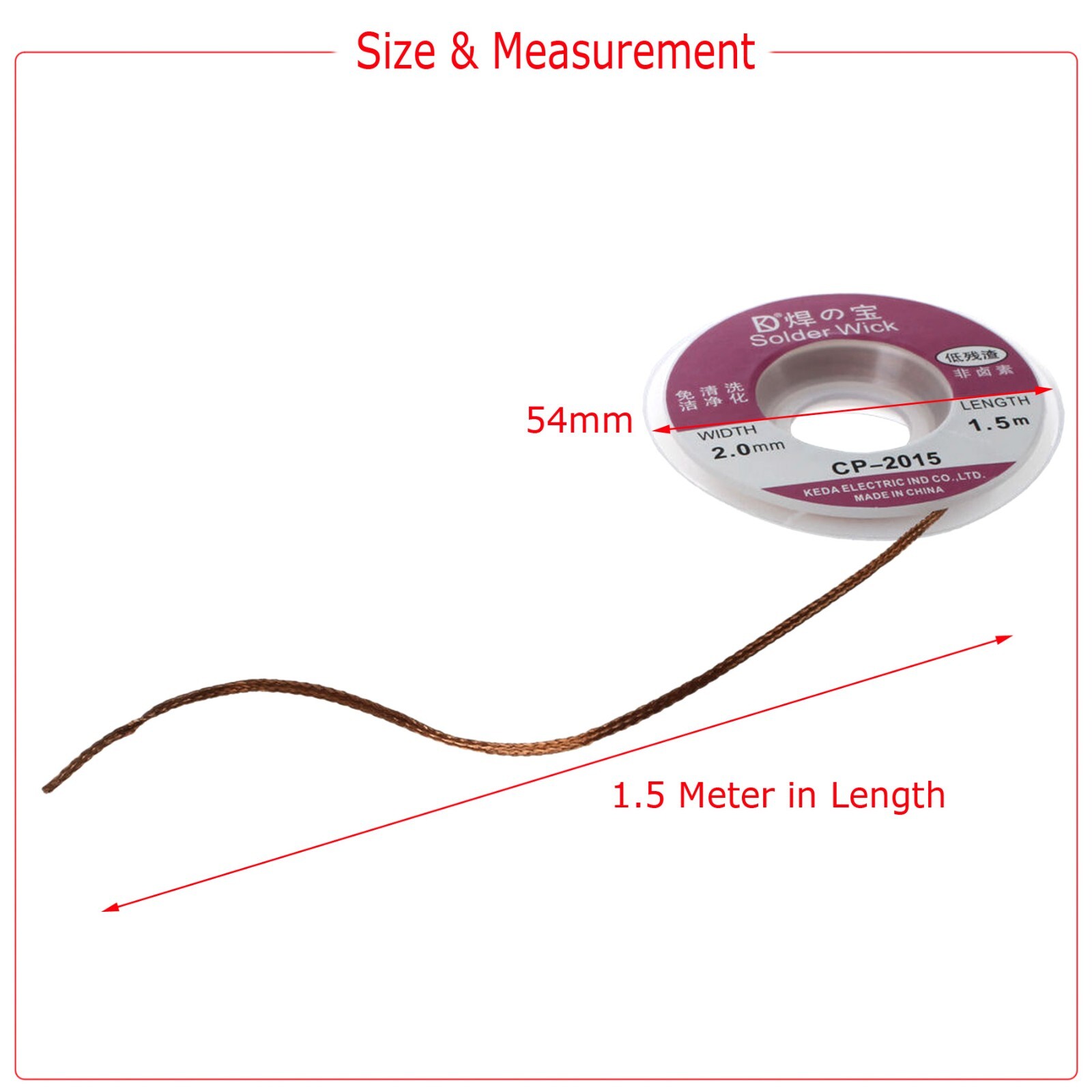 2PC 3.5mm 1.5M Desoldering Braid Solder Sucker Remover Wick Wire Repair Tool