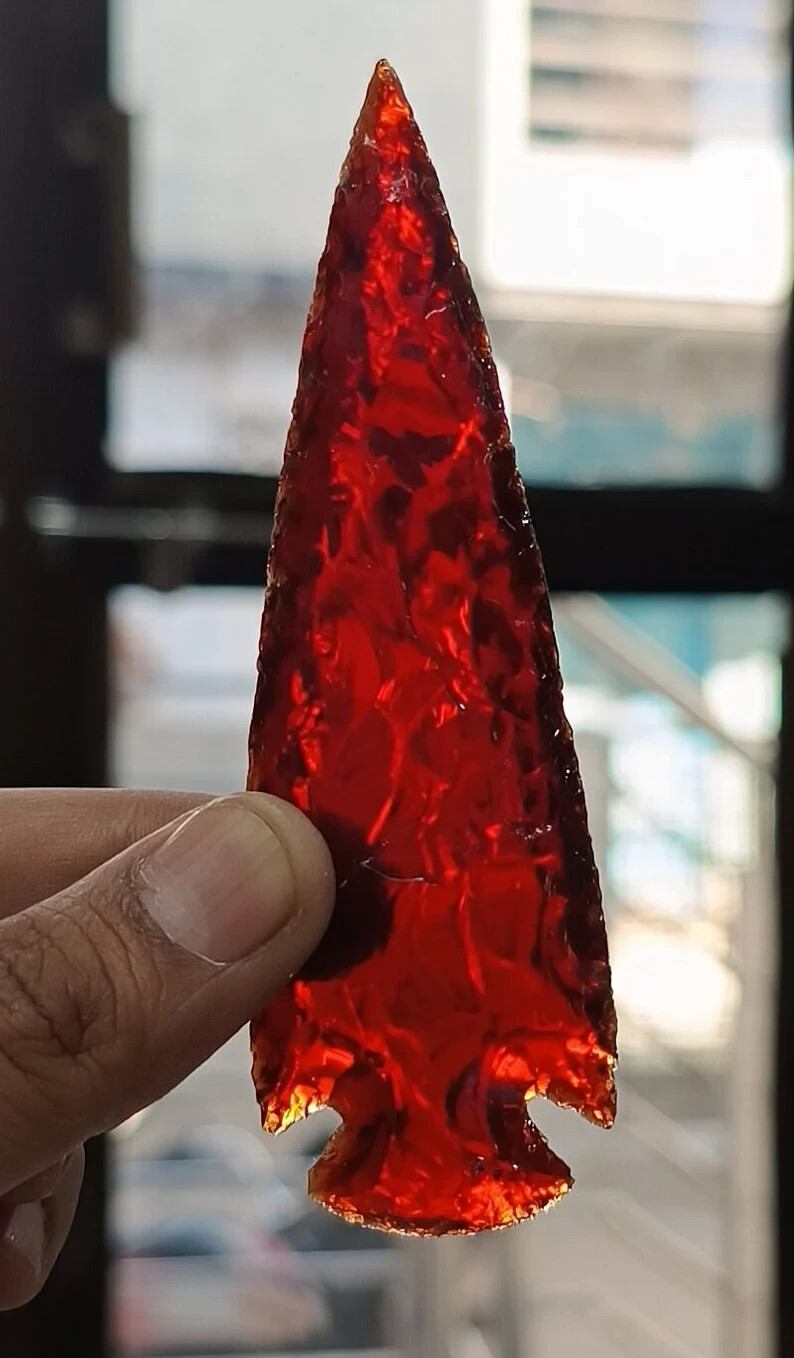 Red Obsidian Arrowhead, Select Size, Gemstone & Crystal Spear Head