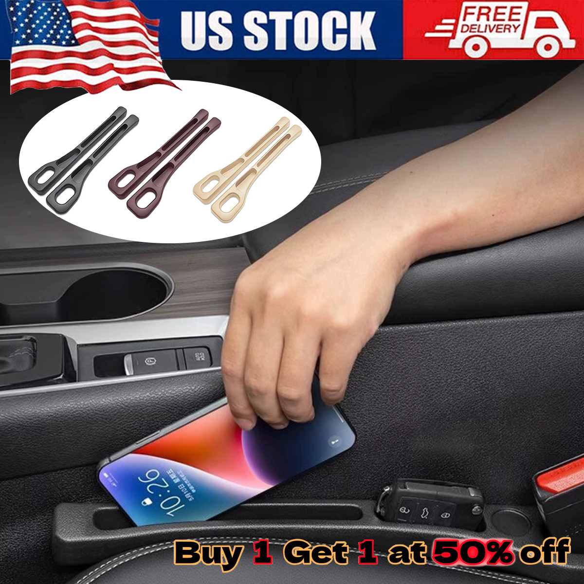 Car Seat Gap Filler Leather Multifunctional Accessories with Storage Organizer