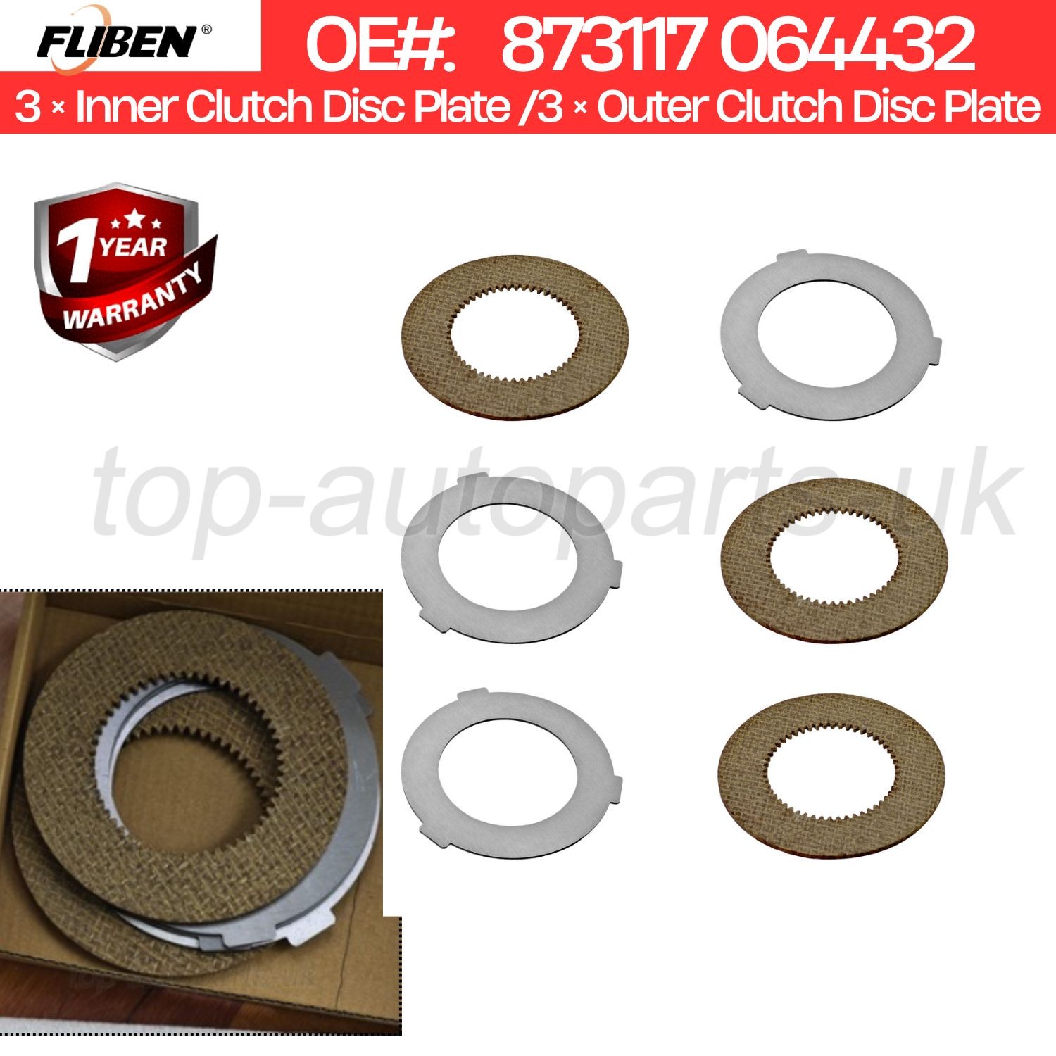 6X Inner & Outer Clutch Disc Kit For Hobart Mixer M802 & V1401 873117 064432