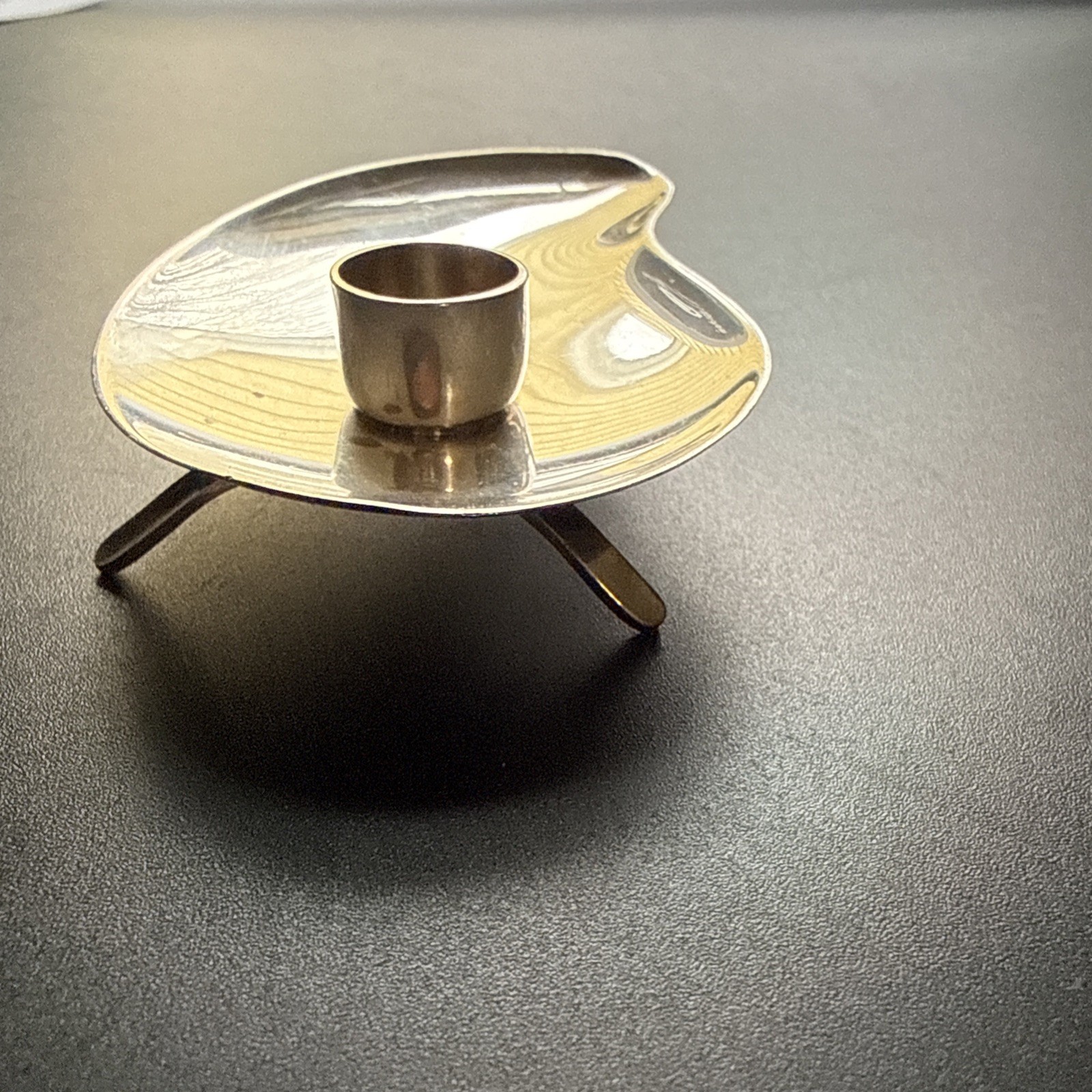 Mid Century Modern Sterling Silver Denmark Hugo Grun Candlestick Holders Pair