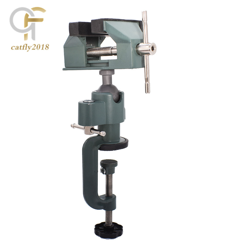 3" Universal Table Vise Aluminum Swivel 360° Rotating for Holding Small Parts