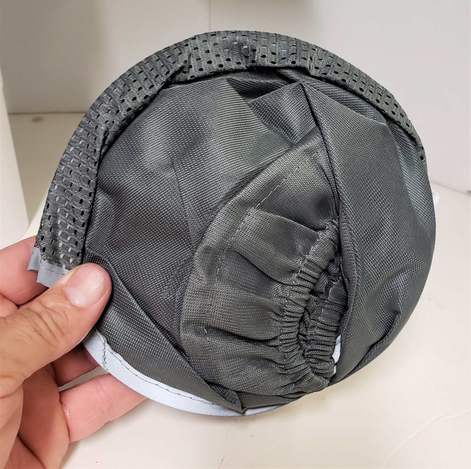 GREY Hard Hat Sun Shade Visor Full Brim Mesh Neck HI VIS REFLECTIVE STRIPE