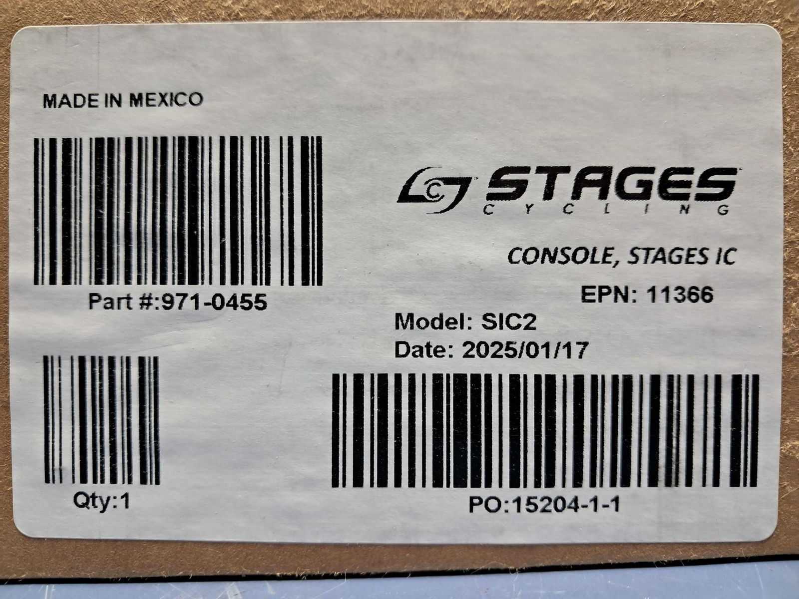 Stages Cycling Stages Bluetooth and Ant+ Console MODEL SIC2 PART# 971-0455 - NEW