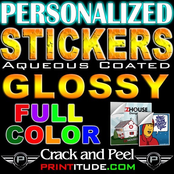 1000 FULL COLOR 2X4 Stickers, 100lb Glossy Aqueous Coating 2"X4" STICKERS
