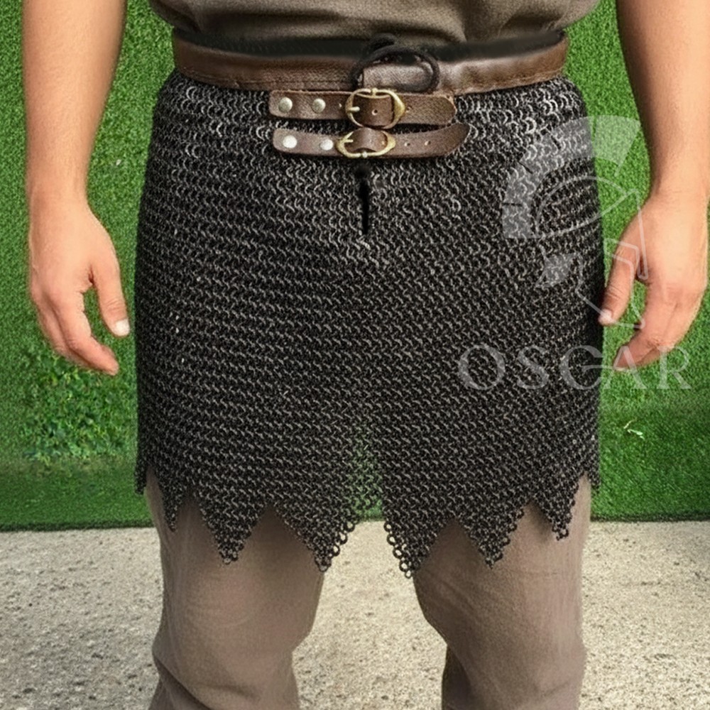 Chainmail Skirt 9MM Flat Ring Riveted w Washer zig zag Medieval Chainmail Easter