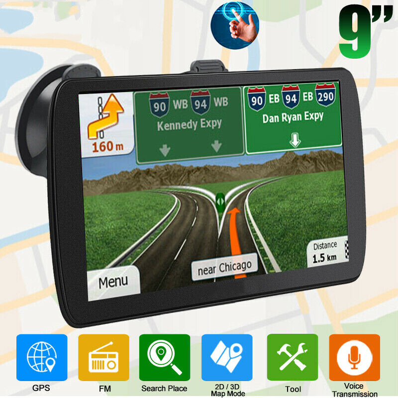 9" Inch Car & Truck GPS Navigation Navigator Sat Navi US Mexico Free Maps Update